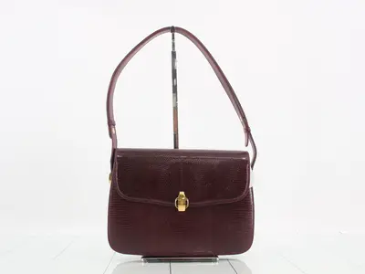 Lizard Skin GG Hardware Shoulder Bag