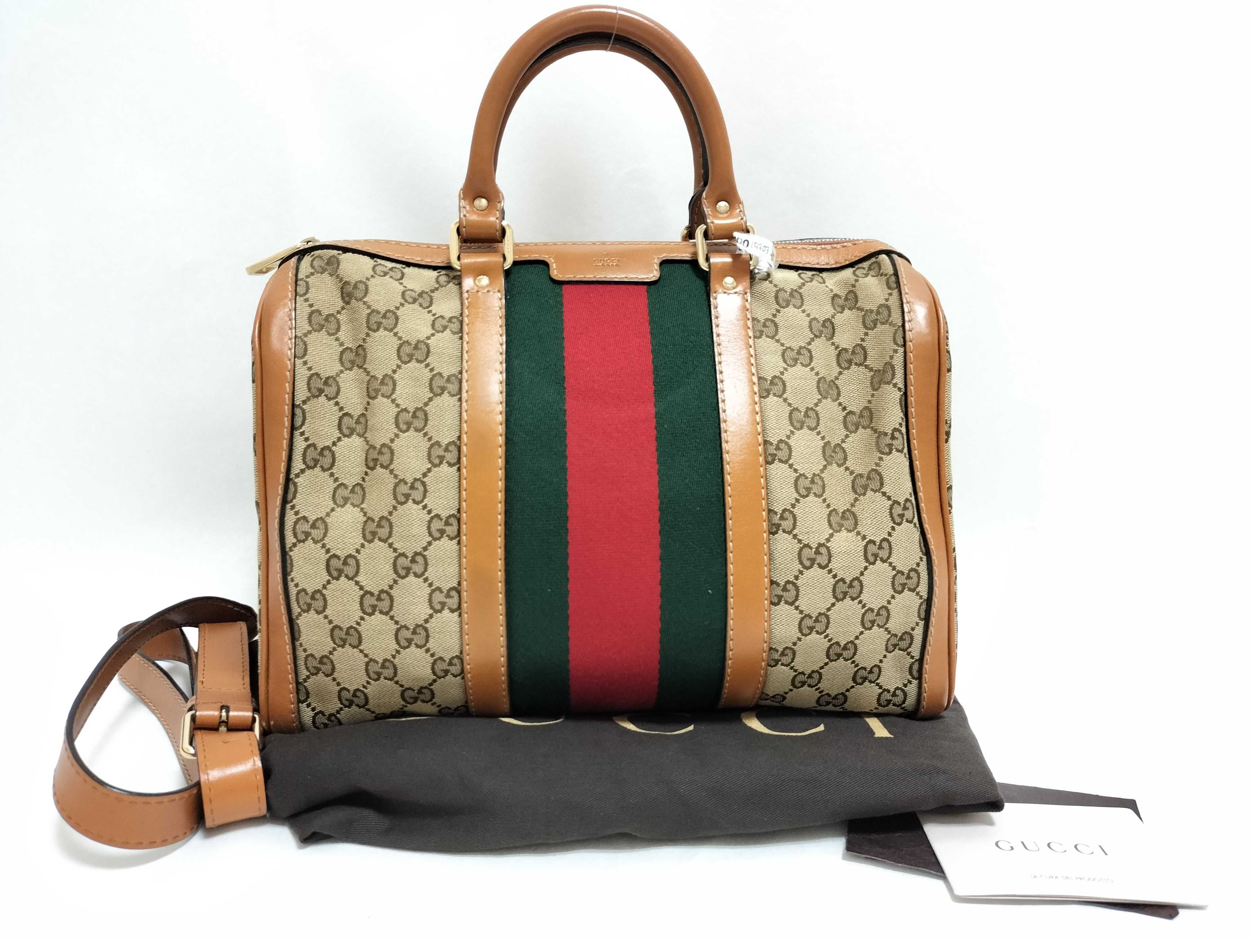 GG Canvas PH- GG Canvas x Leather 2-Way Handbag Brown