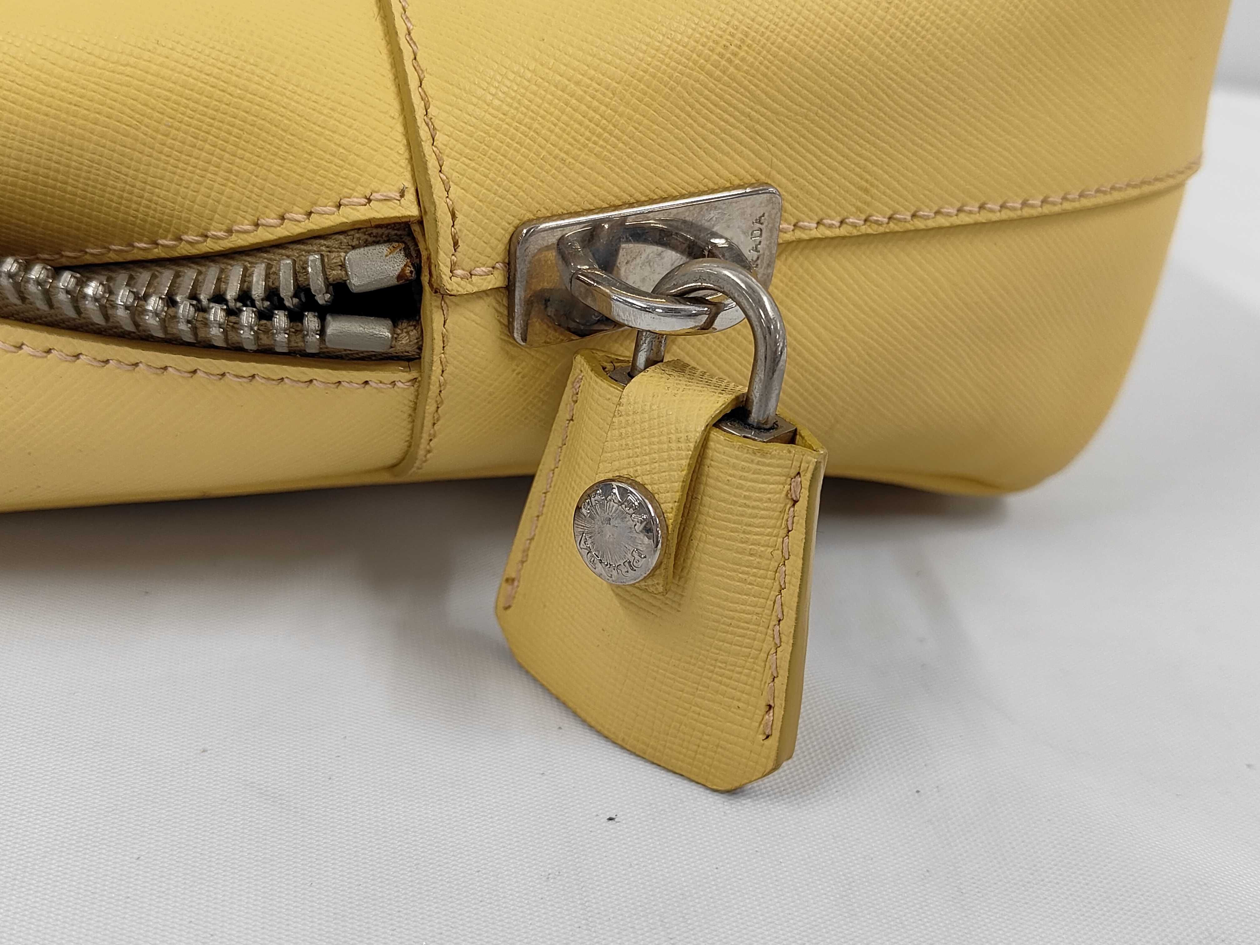 Saffiano Handbag Boston Triangle Logo Handbag — view 7