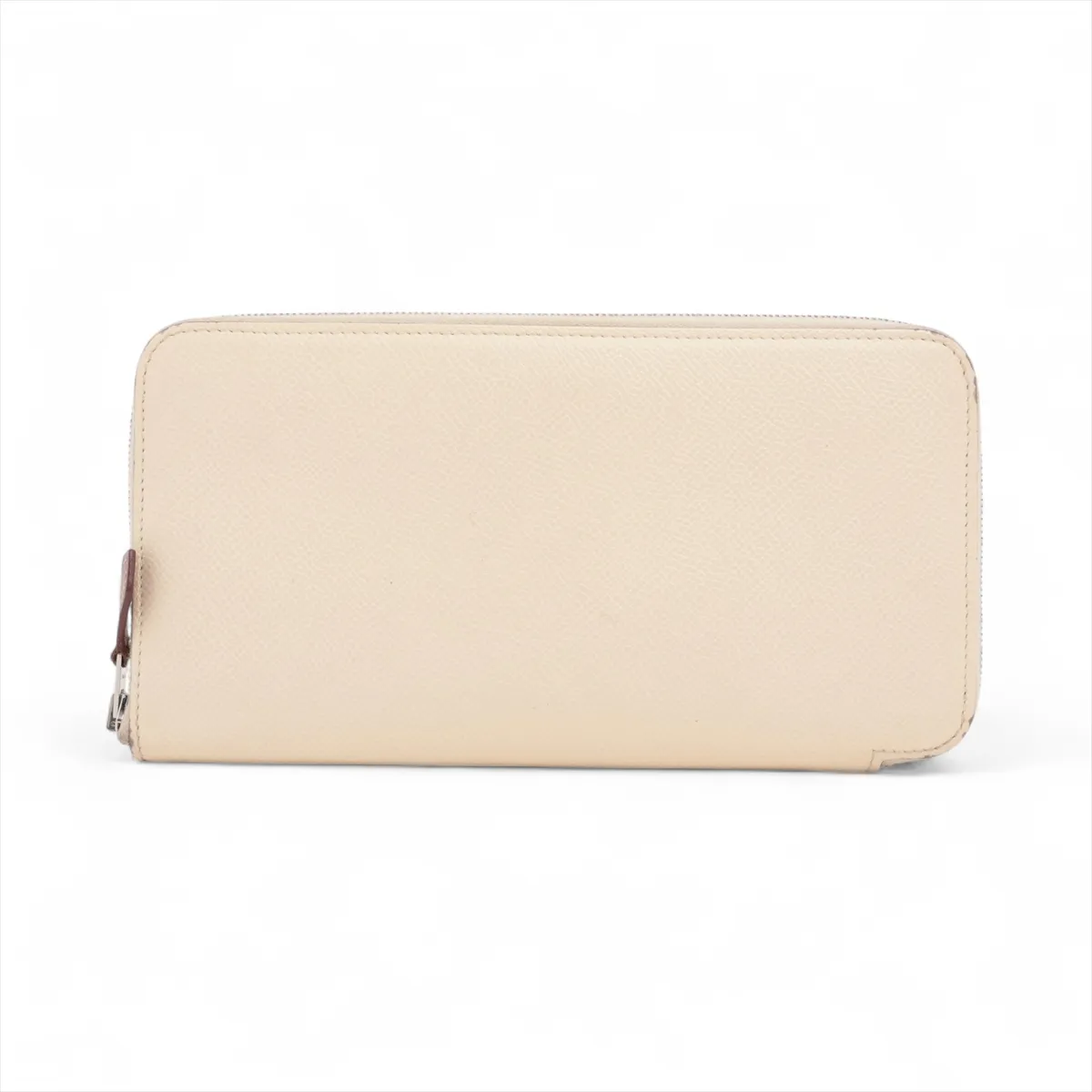 Azap Long Silk In Veau Epsom Round Zip Wallet, Ivory, Silver Hardware, Z: 2021