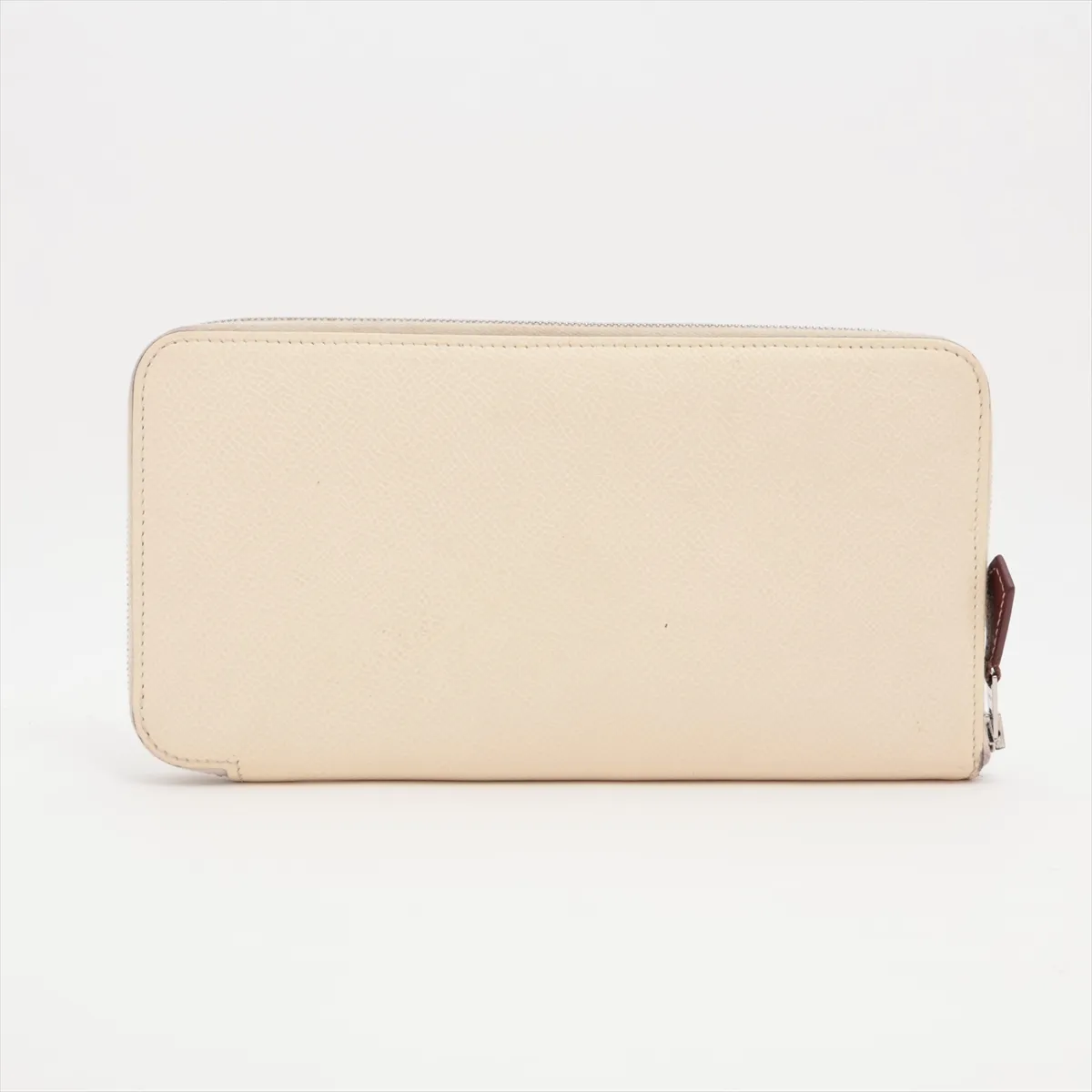 Azap Long Silk In Veau Epsom Round Zip Wallet, Ivory, Silver Hardware, Z: 2021 — view 2