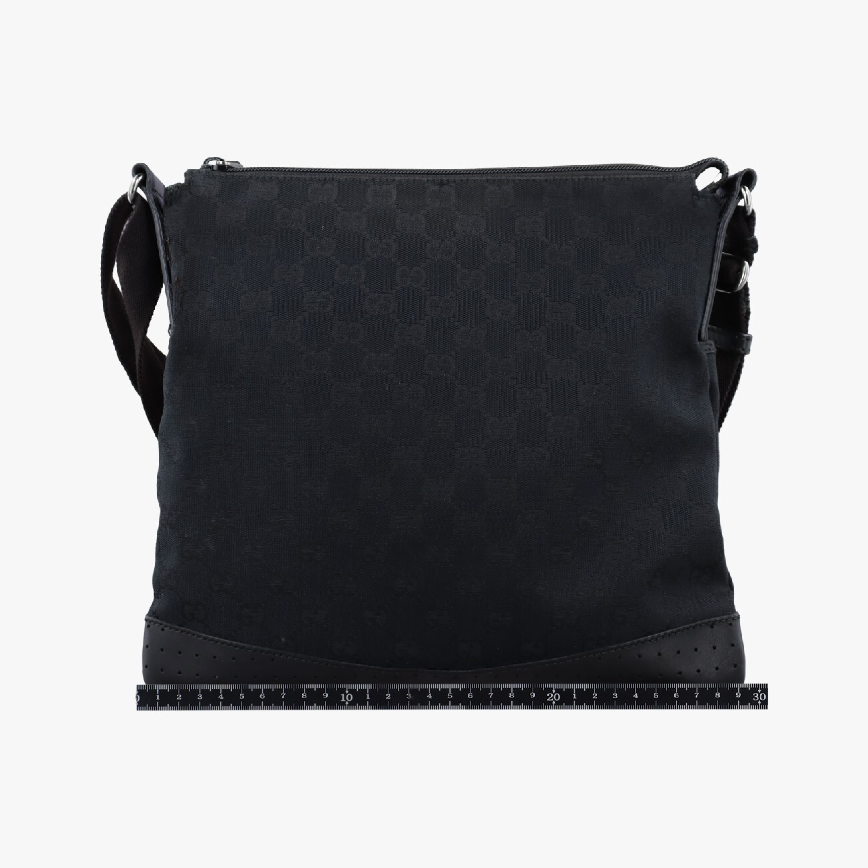 Flora Black Leather x Canvas Shoulder Bag 145857 E010120725 — view 2