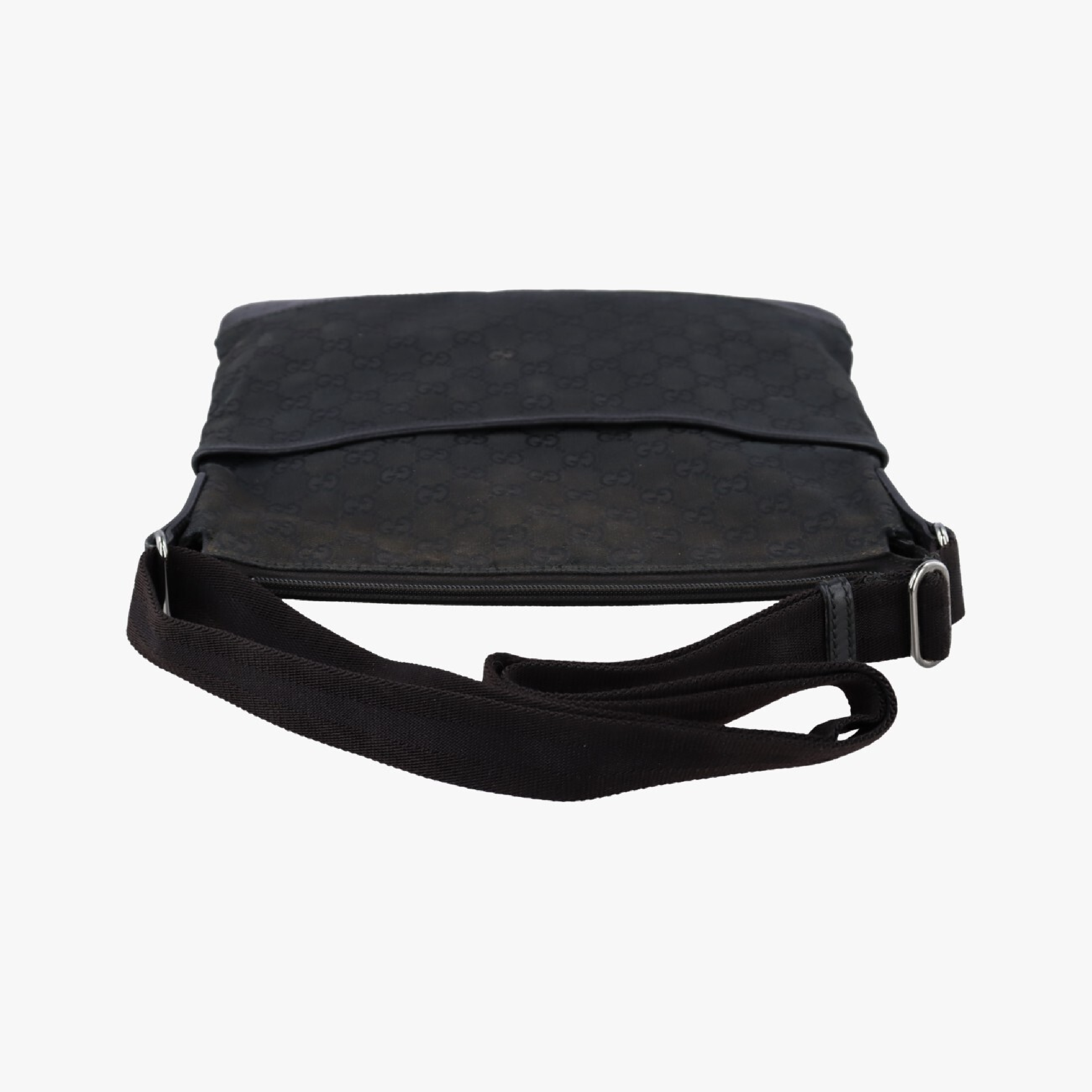 Flora Black Leather x Canvas Shoulder Bag 145857 E010120725 — view 5