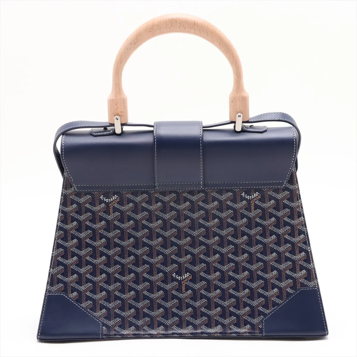 Saigon GM PVC x Leather 2-Way Handbag, Navy — view 2