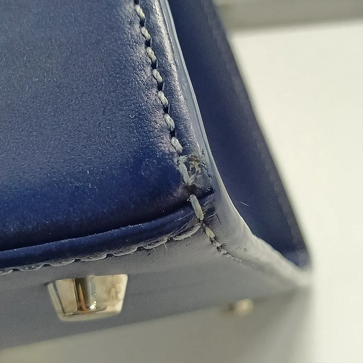 Saigon GM PVC x Leather 2-Way Handbag, Navy — view 12