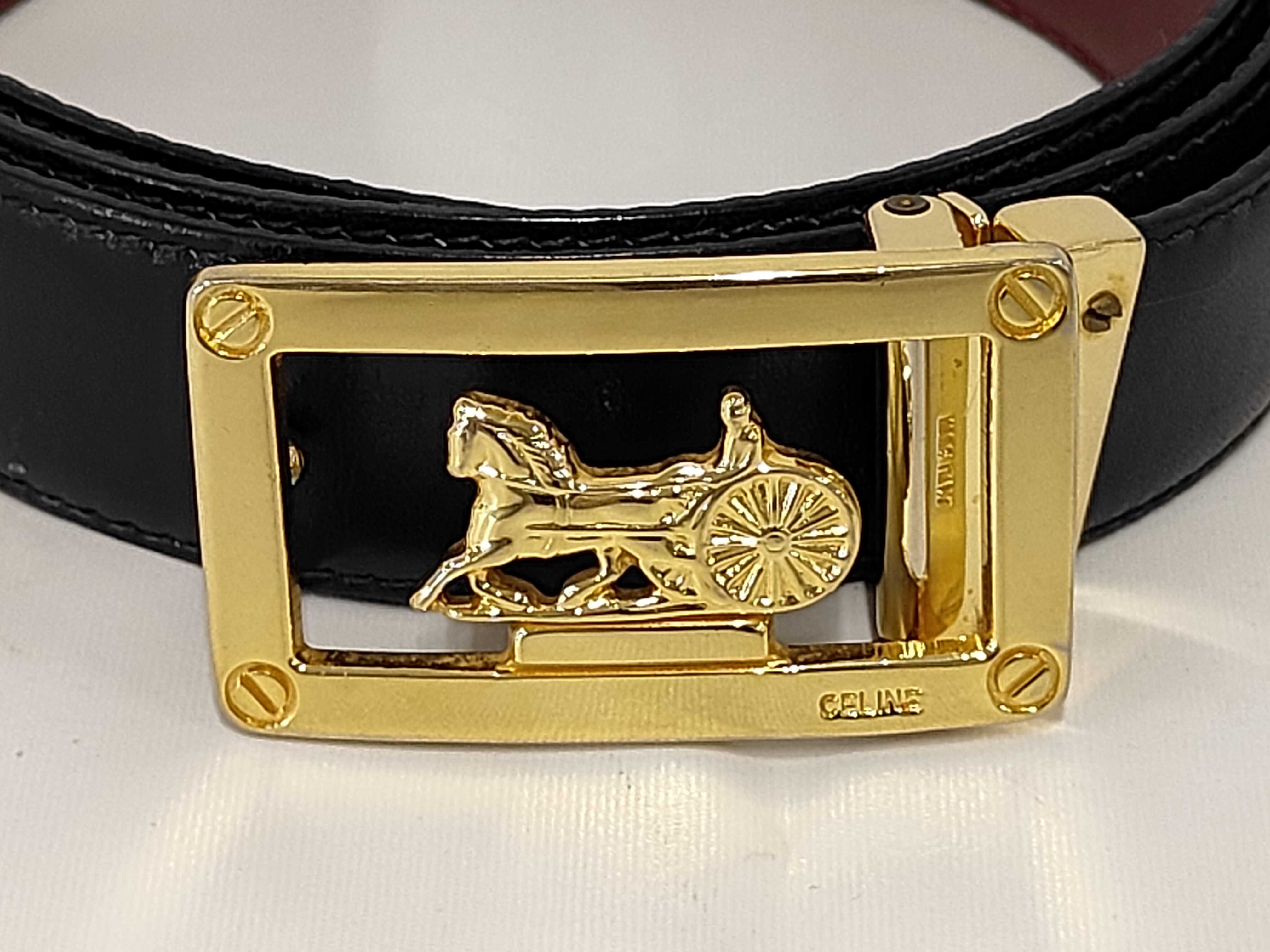 leather belt with carriage hardware. — view 2