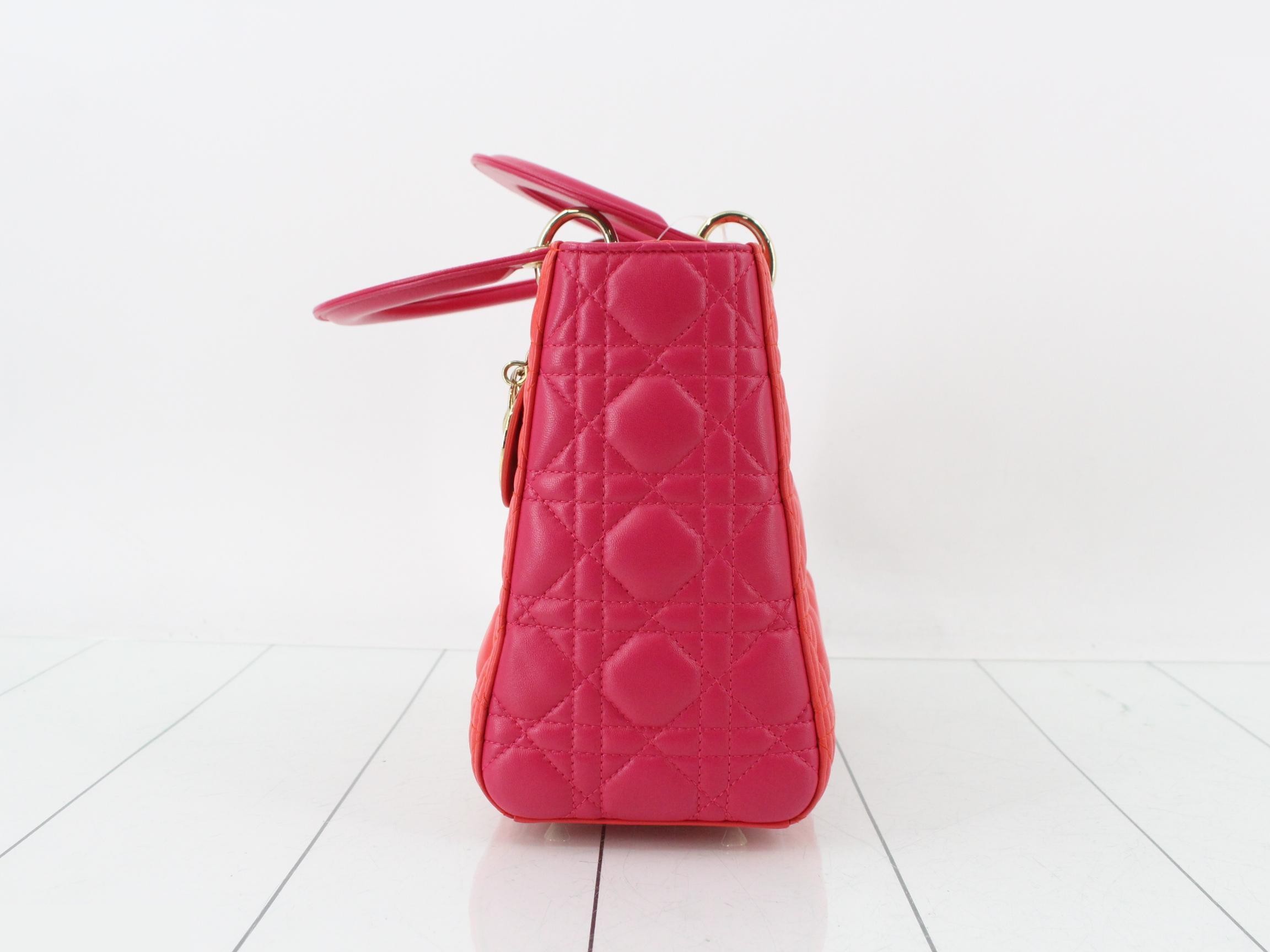 Lady Dior Cannage Lamb 2-Way Handbag — view 3
