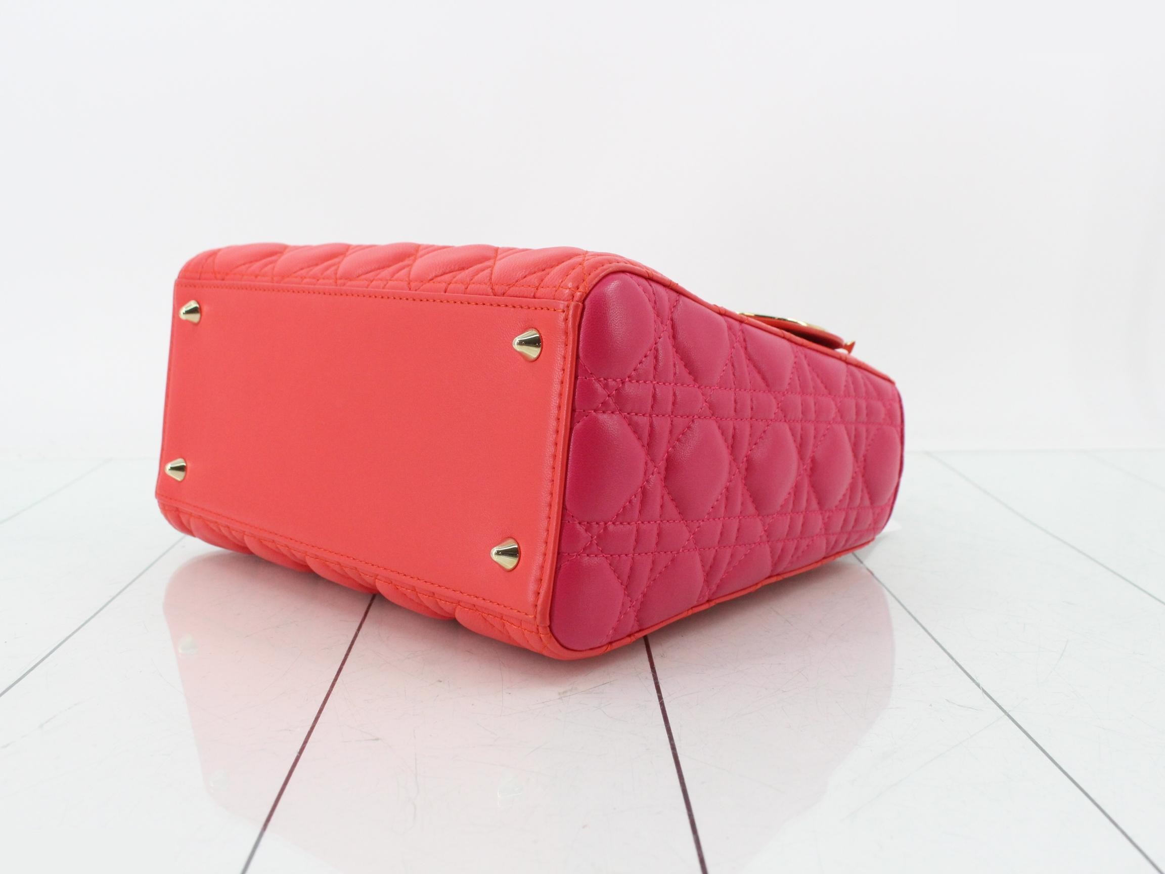 Lady Dior Cannage Lamb 2-Way Handbag — view 6