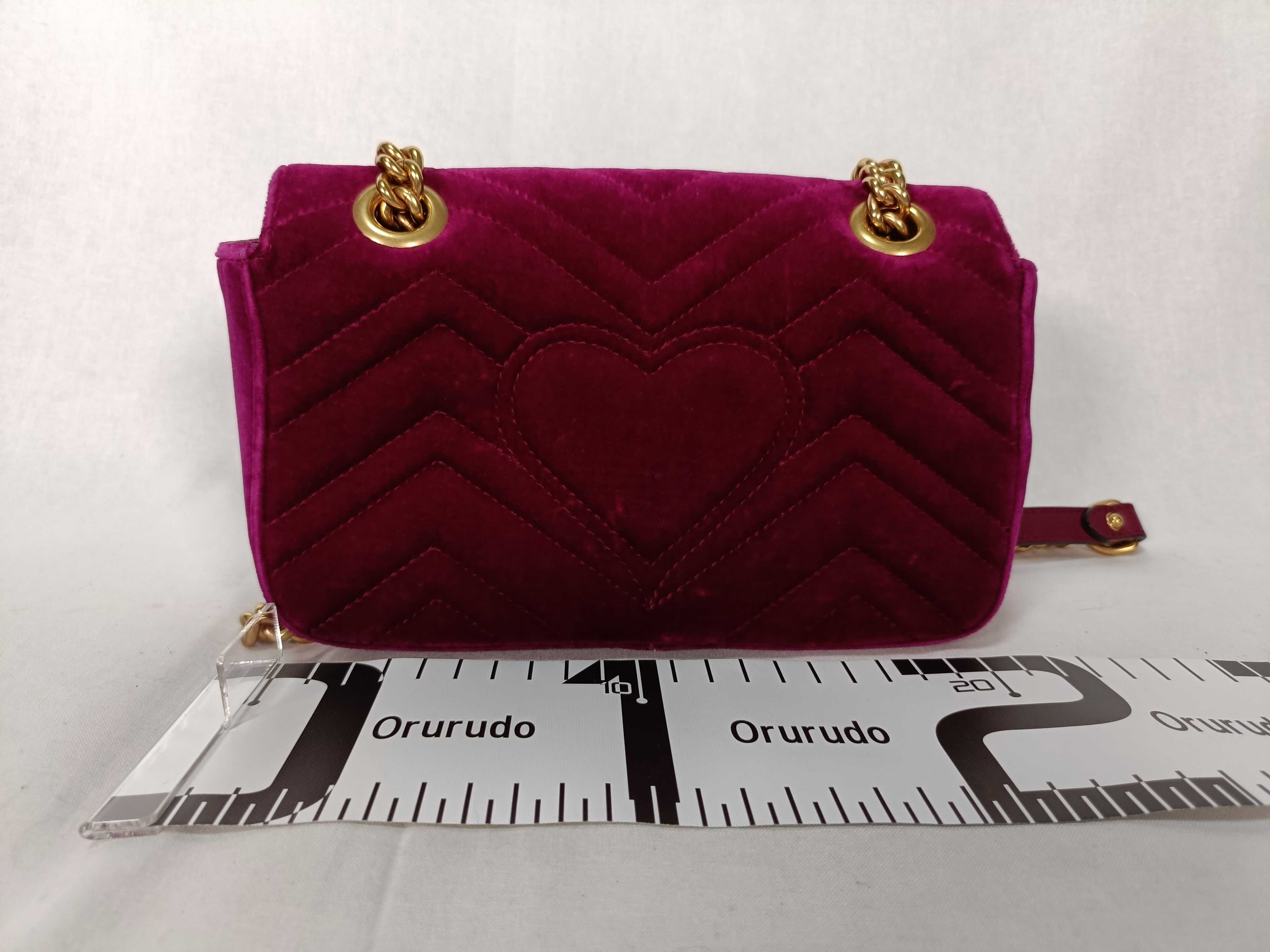 GG Marmont Velour Chain Shoulder Bag, Purple, 446744 (Shoulder Bag) — view 2
