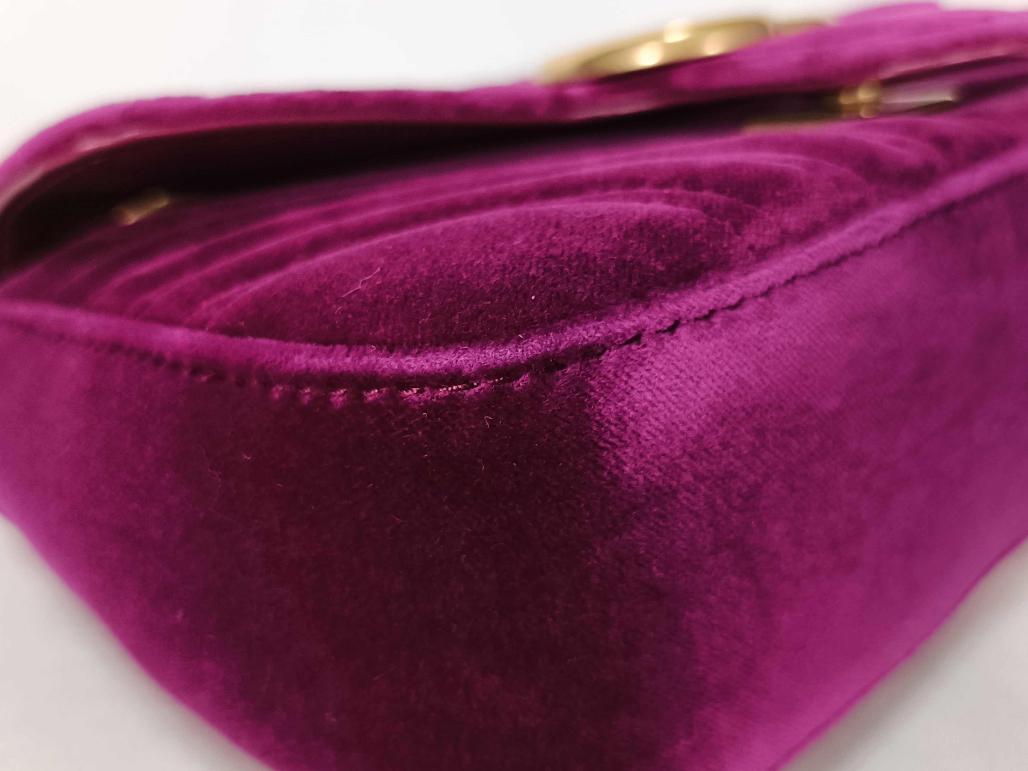 GG Marmont Velour Chain Shoulder Bag, Purple, 446744 (Shoulder Bag) — view 12