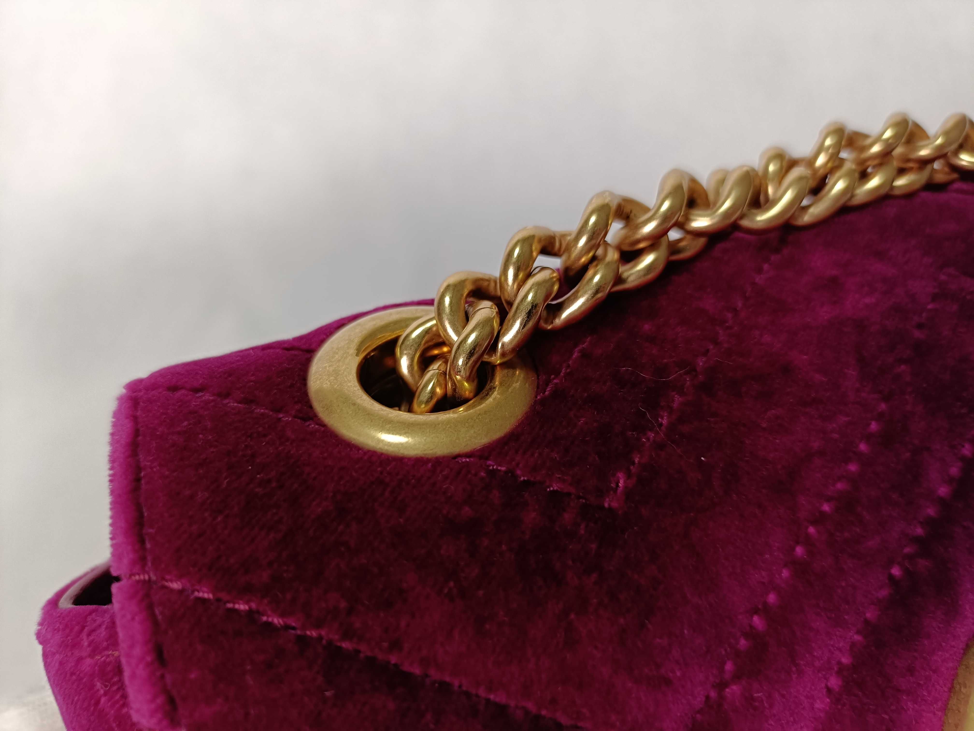 GG Marmont Velour Chain Shoulder Bag, Purple, 446744 (Shoulder Bag) — view 13