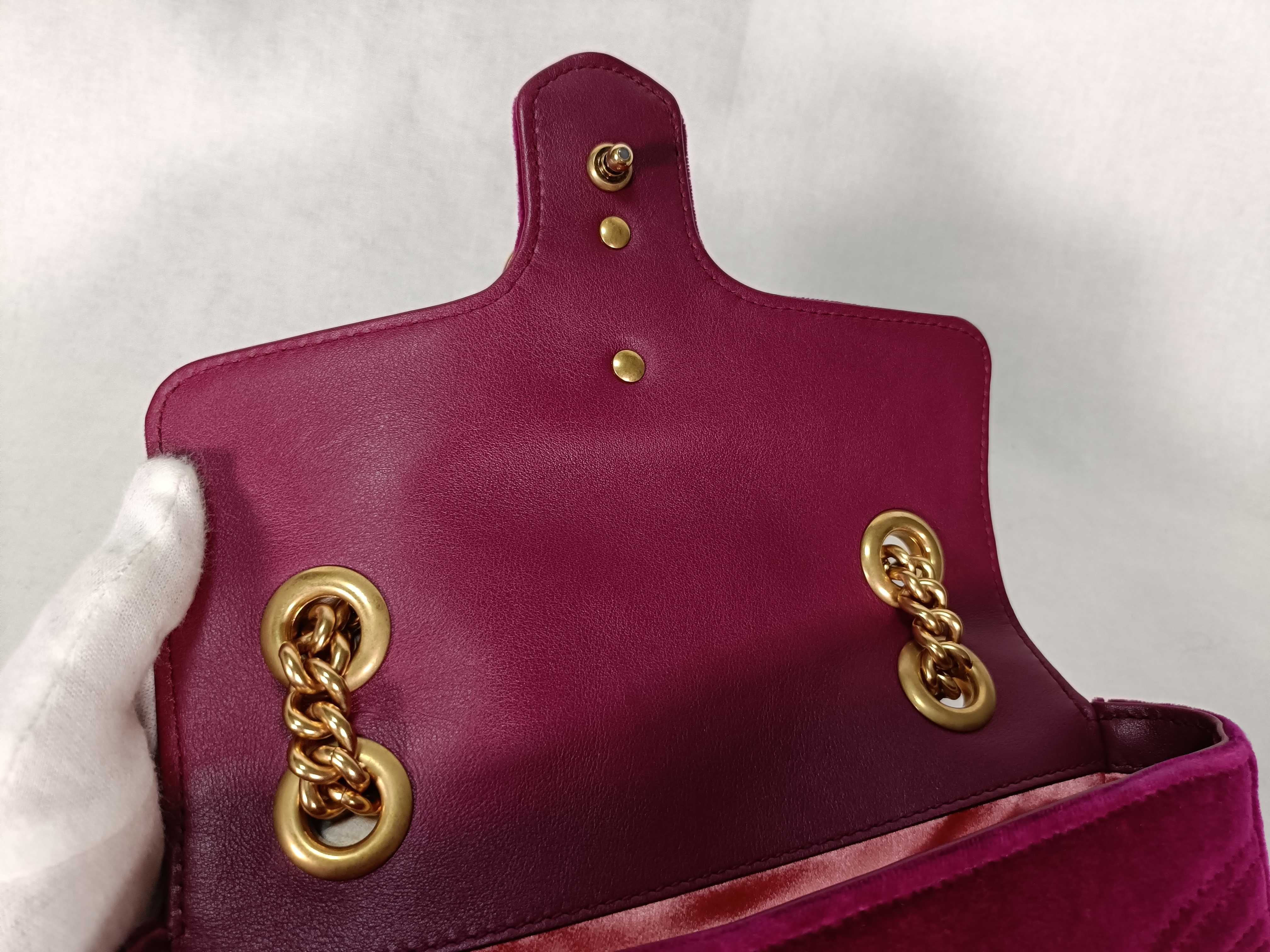 GG Marmont Velour Chain Shoulder Bag, Purple, 446744 (Shoulder Bag) — view 5