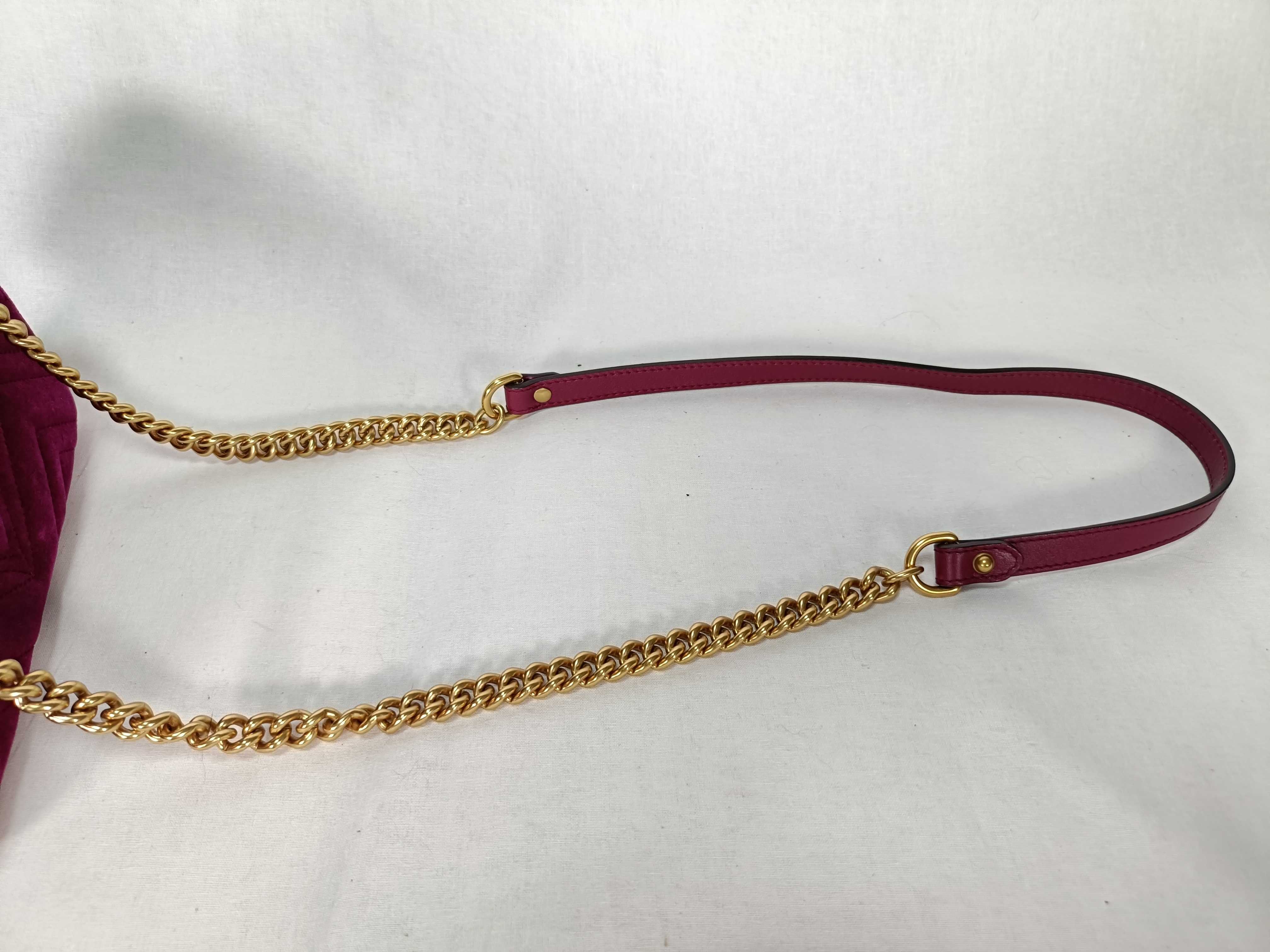 GG Marmont Velour Chain Shoulder Bag, Purple, 446744 (Shoulder Bag) — view 10