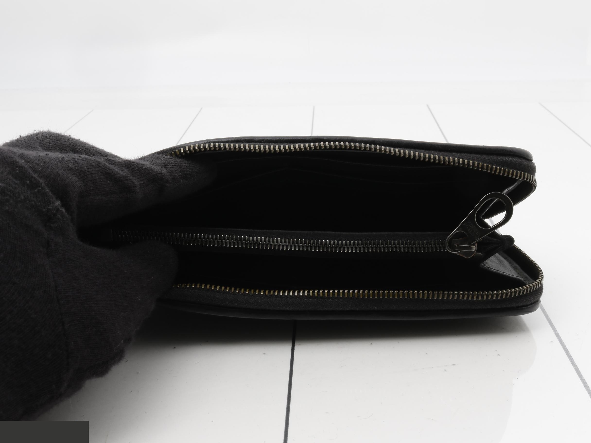 Intrecciato (bag) and wallet, round zipper long wallet, black — view 4