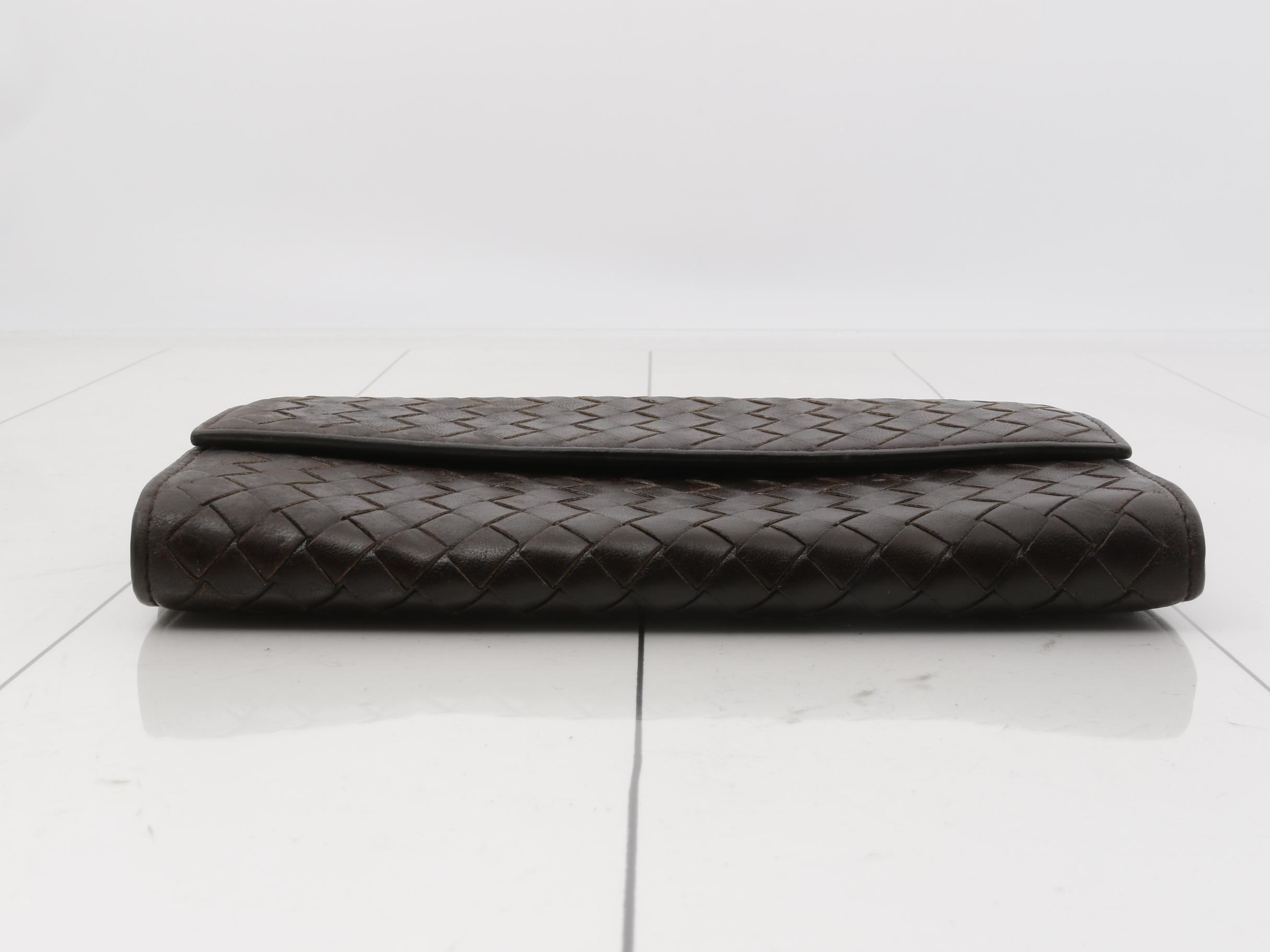 Intrecciato Leather Bi-fold Long Wallet — view 3