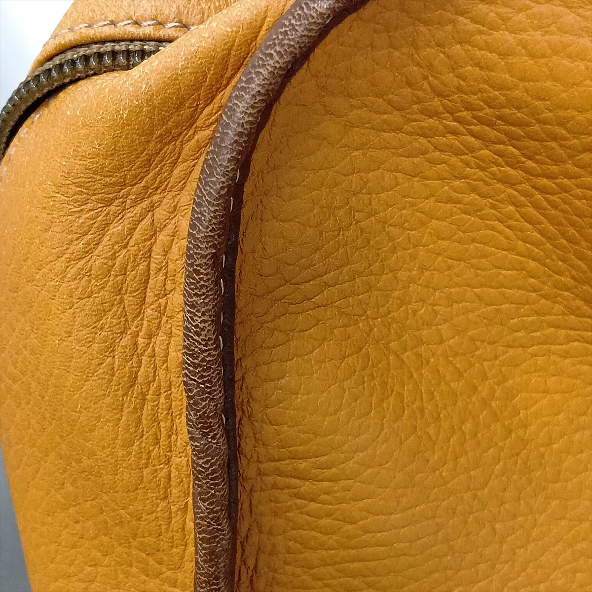 Amazona 32 Leather Handbag, Beige x Brown — view 11