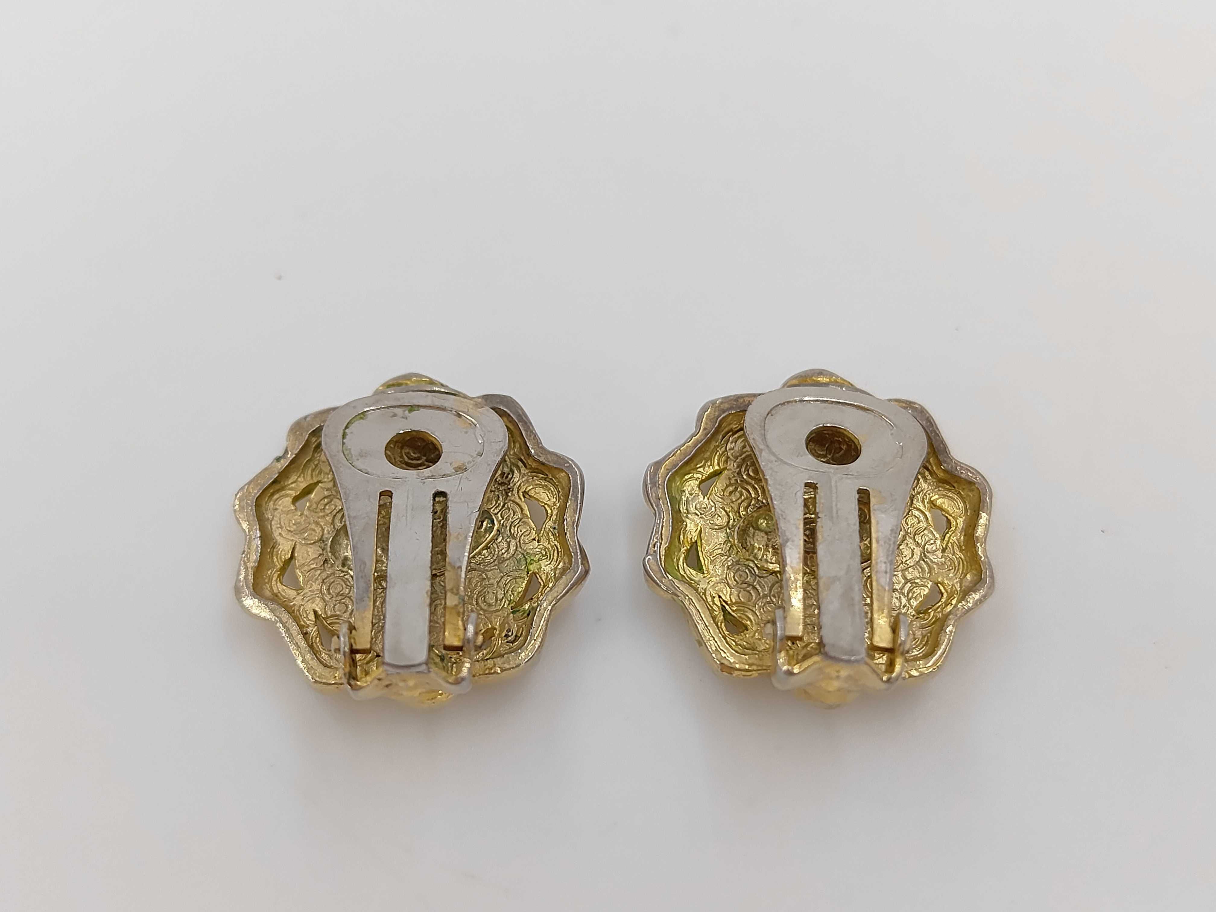 Coco Mark Gold Black Rhinestone Earrings — view 2