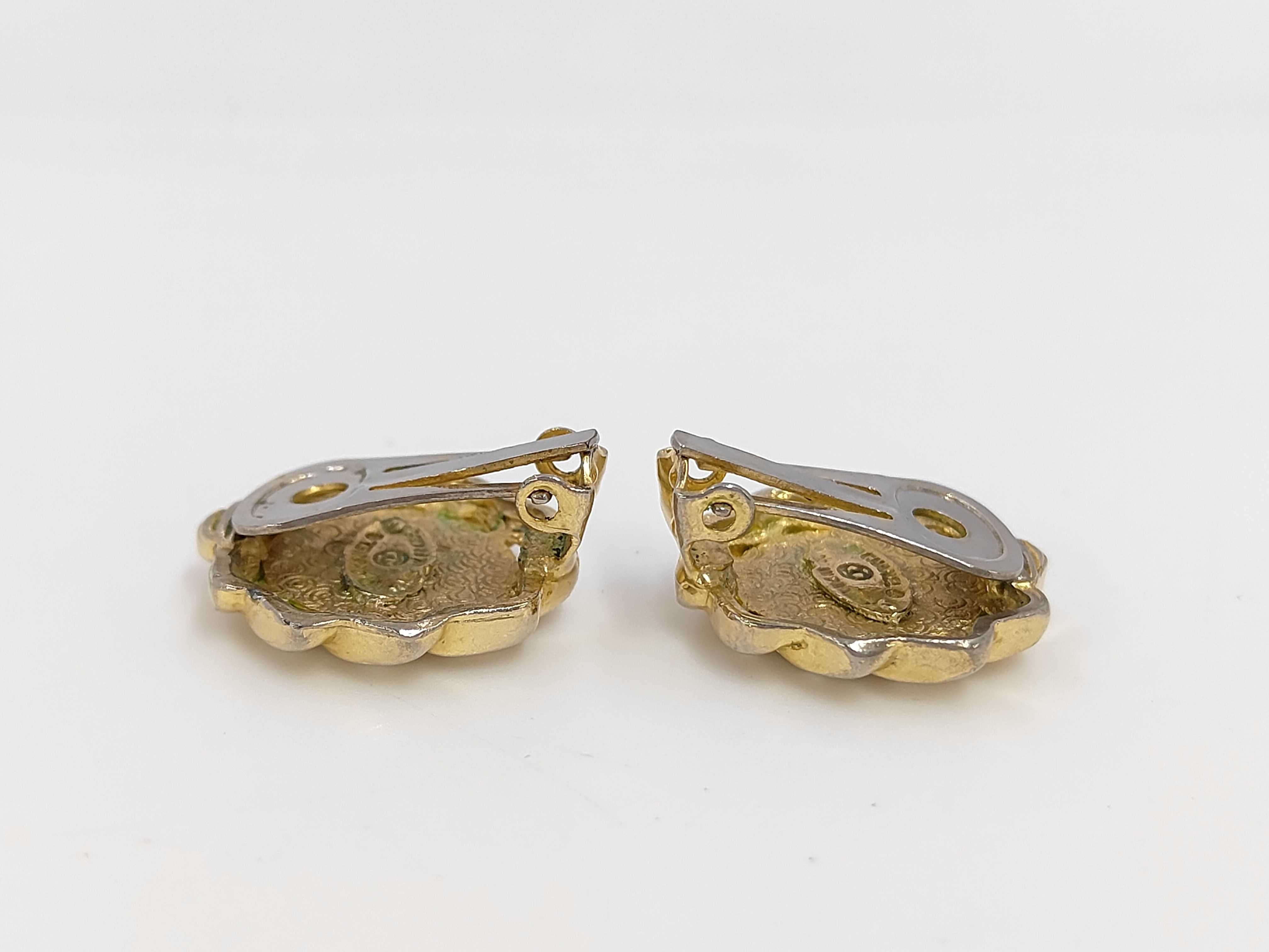Coco Mark Gold Black Rhinestone Earrings — view 3