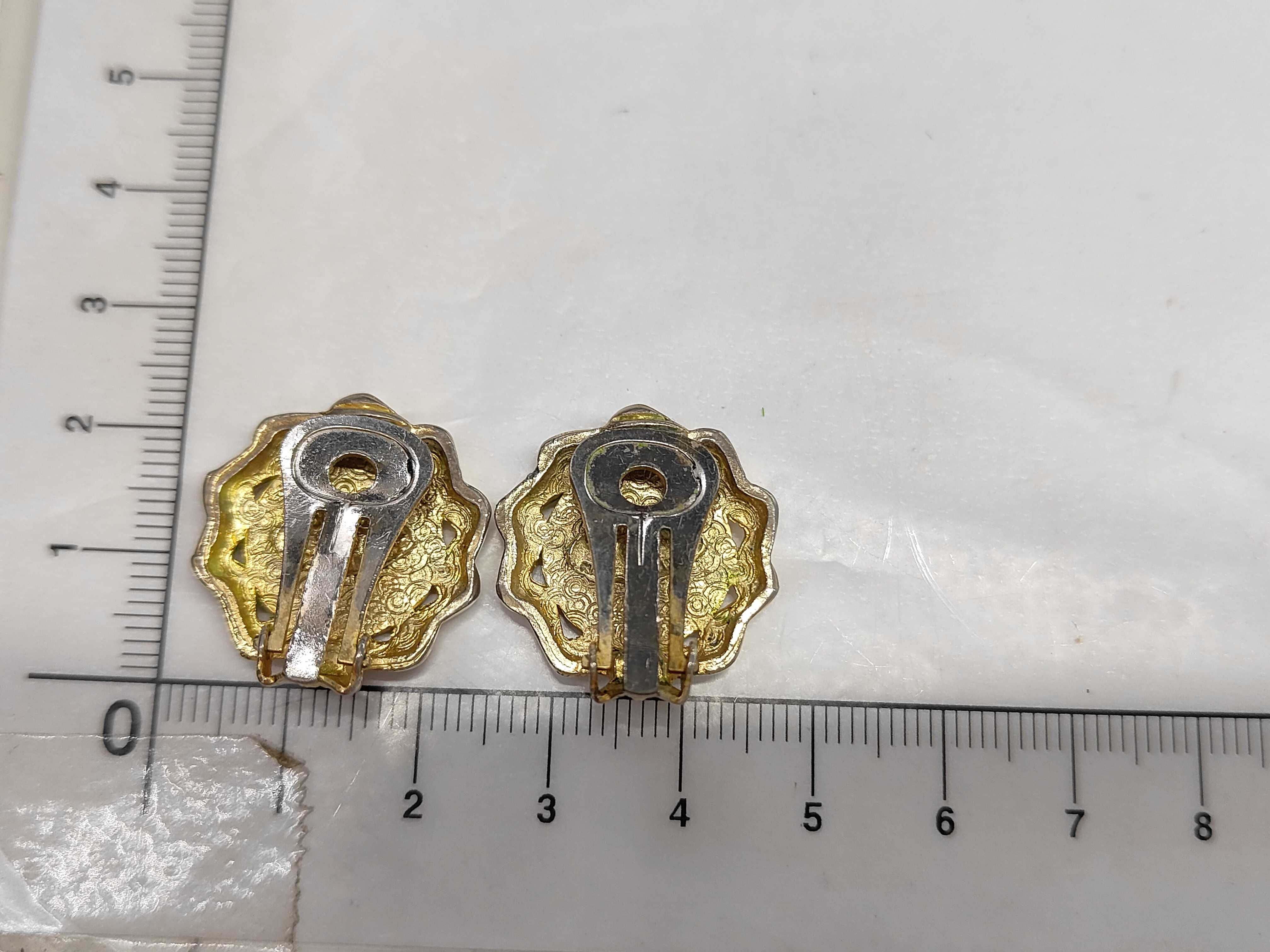 Coco Mark Gold Black Rhinestone Earrings — view 6