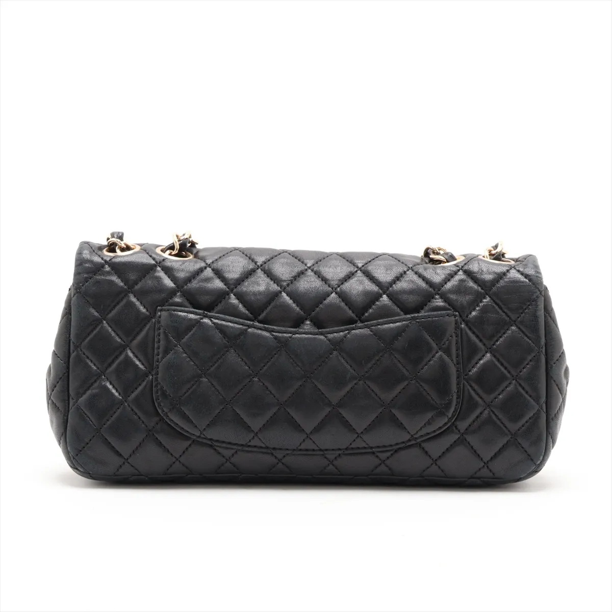 Matelassé Leather Single Flap Double Chain Bag, Heart Design, Black with Gold Hardware, 13361316 (Serial Number 13) — view 2