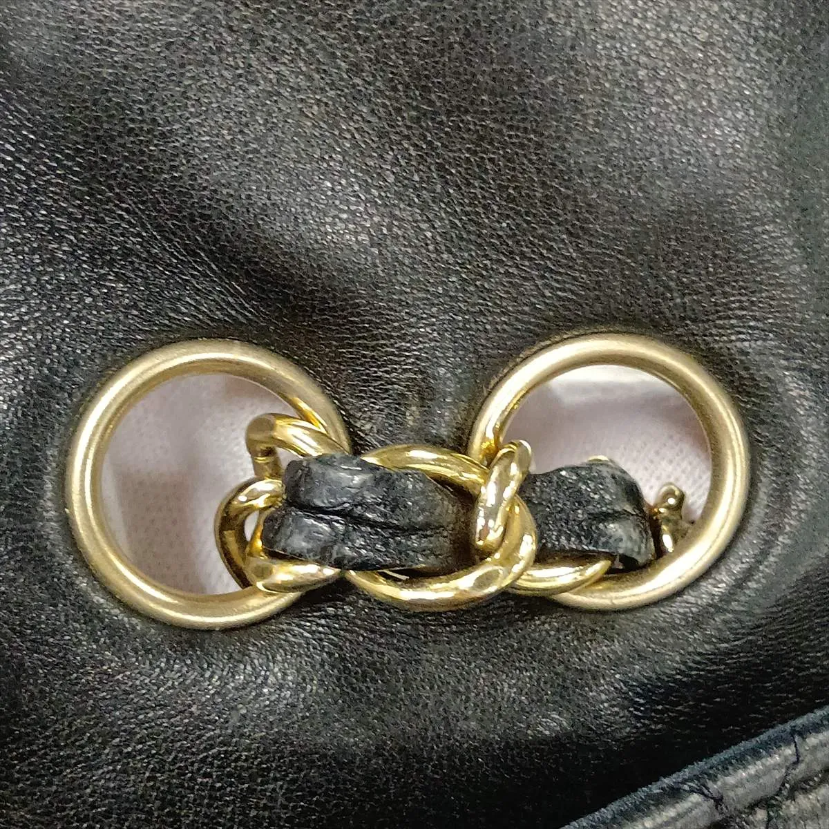 Matelassé Leather Single Flap Double Chain Bag, Heart Design, Black with Gold Hardware, 13361316 (Serial Number 13) — view 14