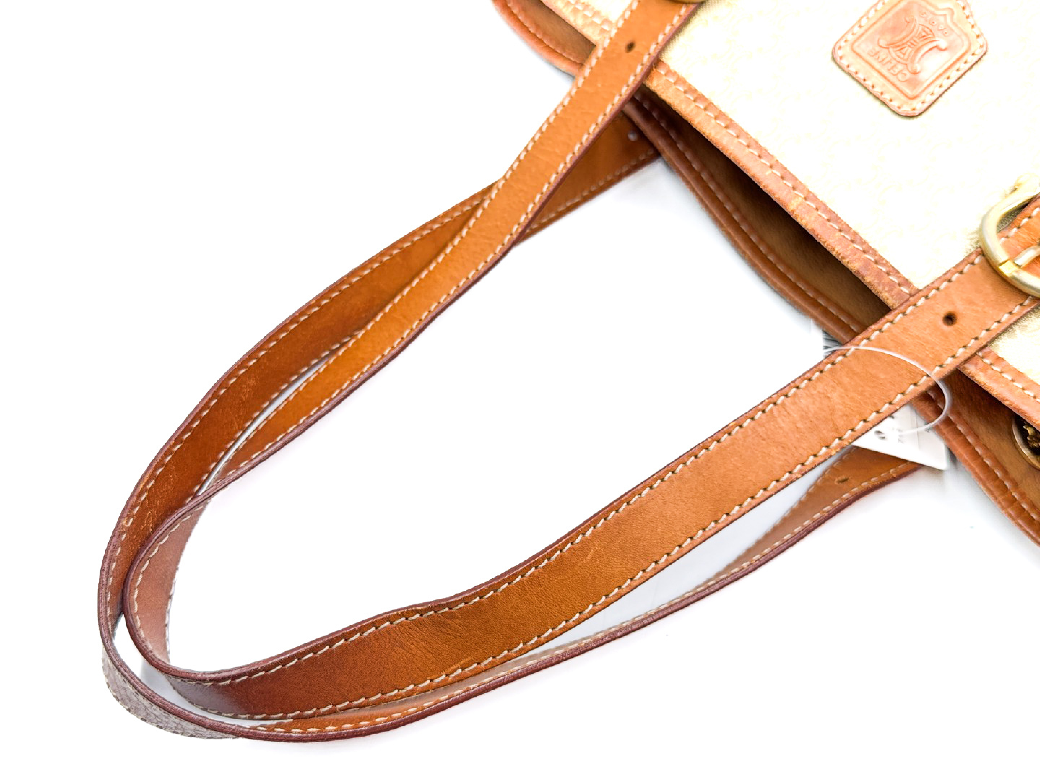 Macadam pattern bucket leather tote bag with gold hardware — view 3