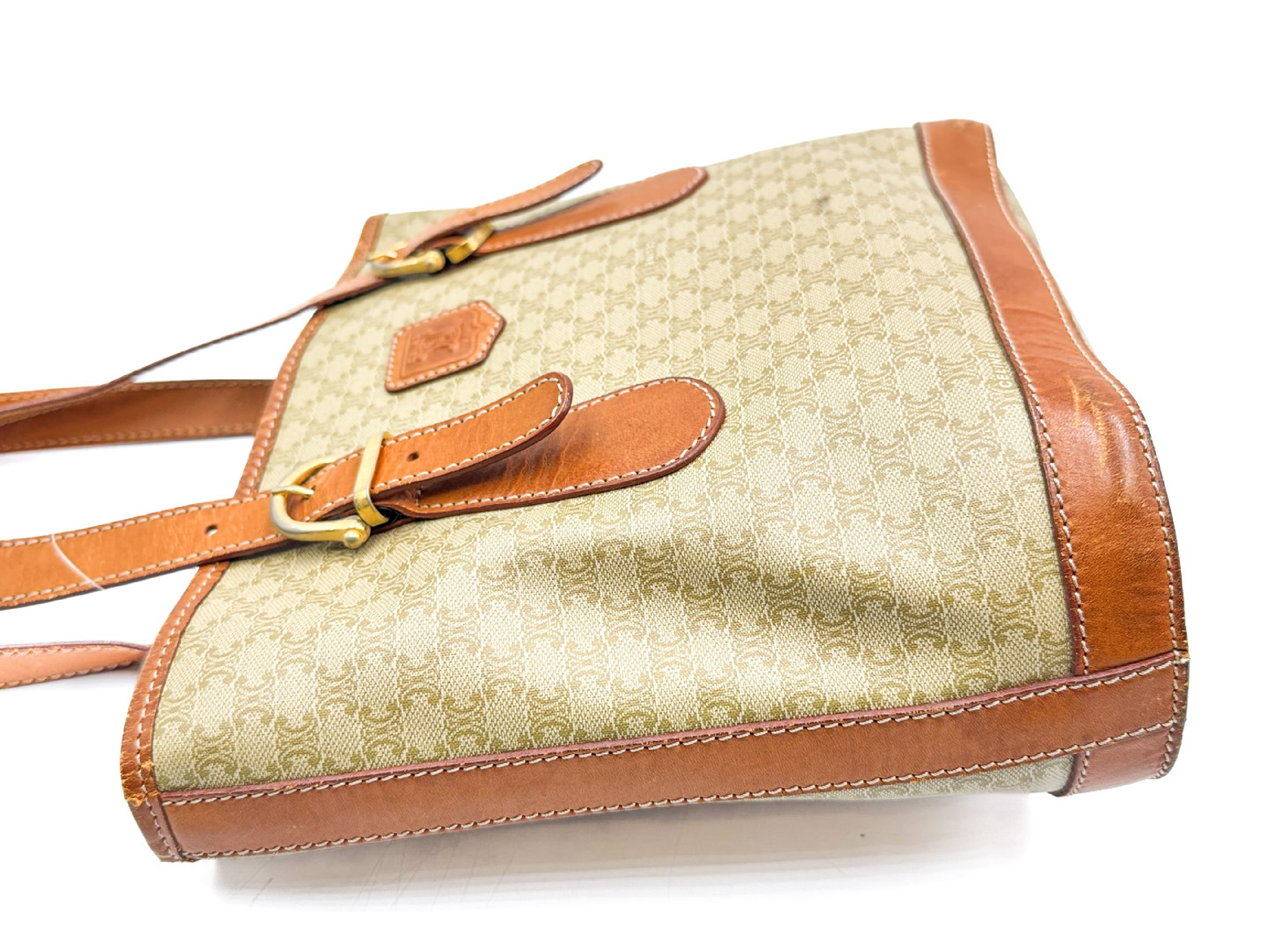 Macadam pattern bucket leather tote bag with gold hardware — view 4