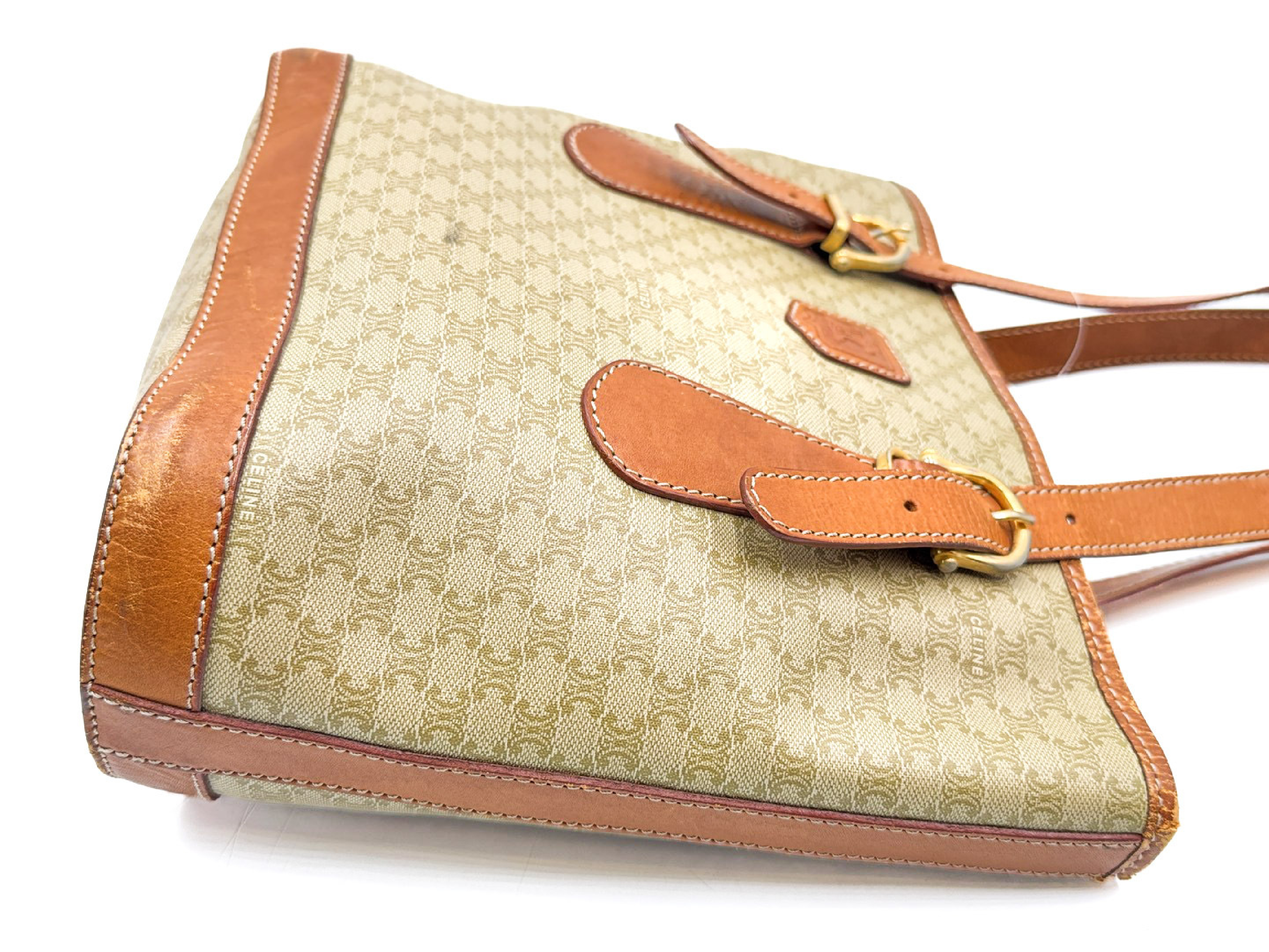 Macadam pattern bucket leather tote bag with gold hardware — view 5