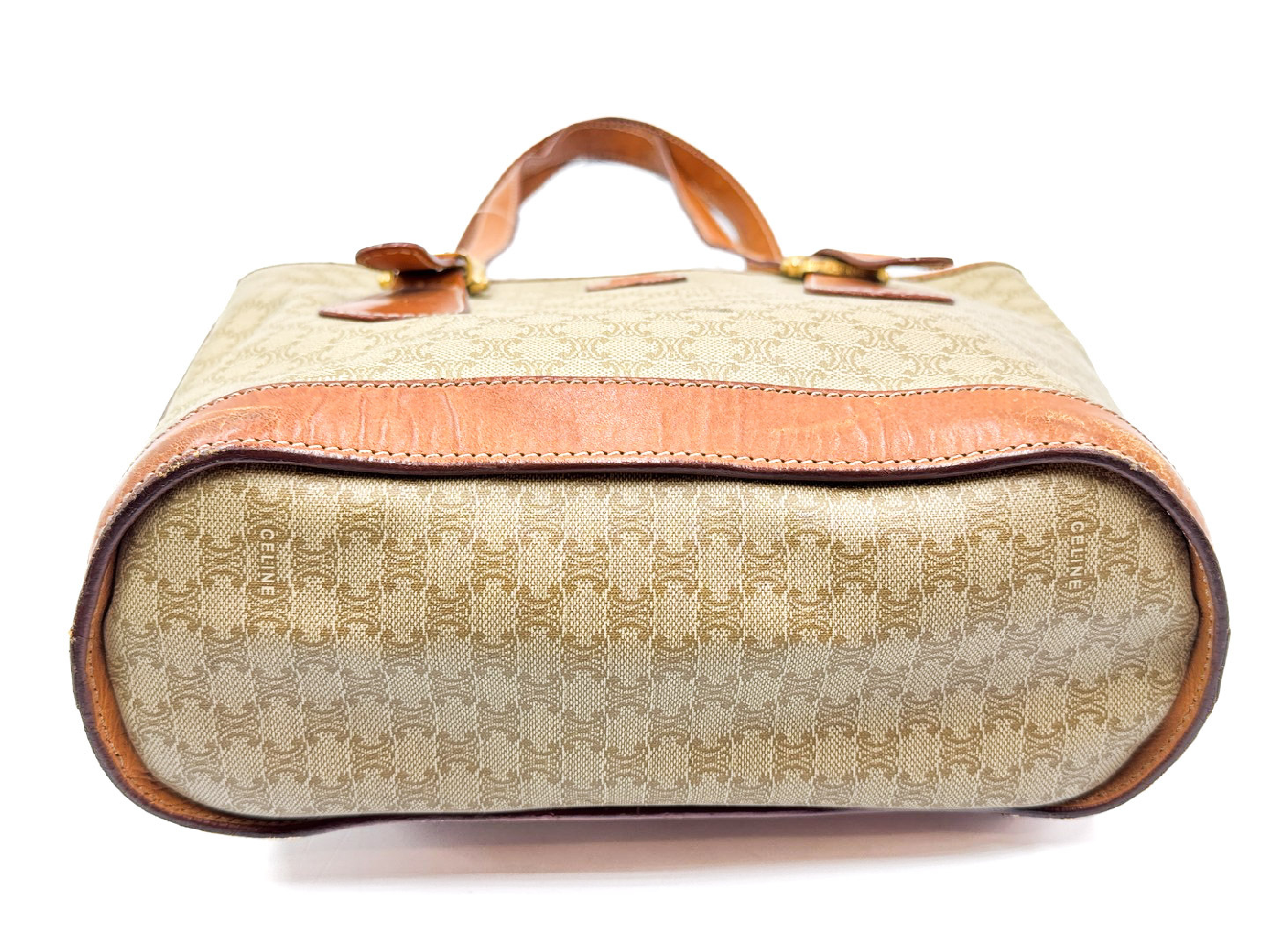 Macadam pattern bucket leather tote bag with gold hardware — view 8