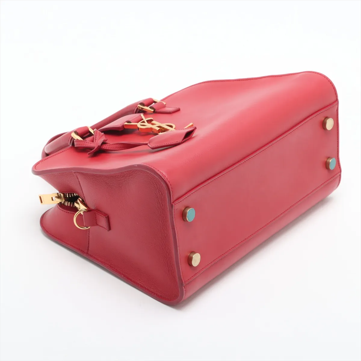 Baby Cabas Leather Handbag, Red, 372087 — view 4