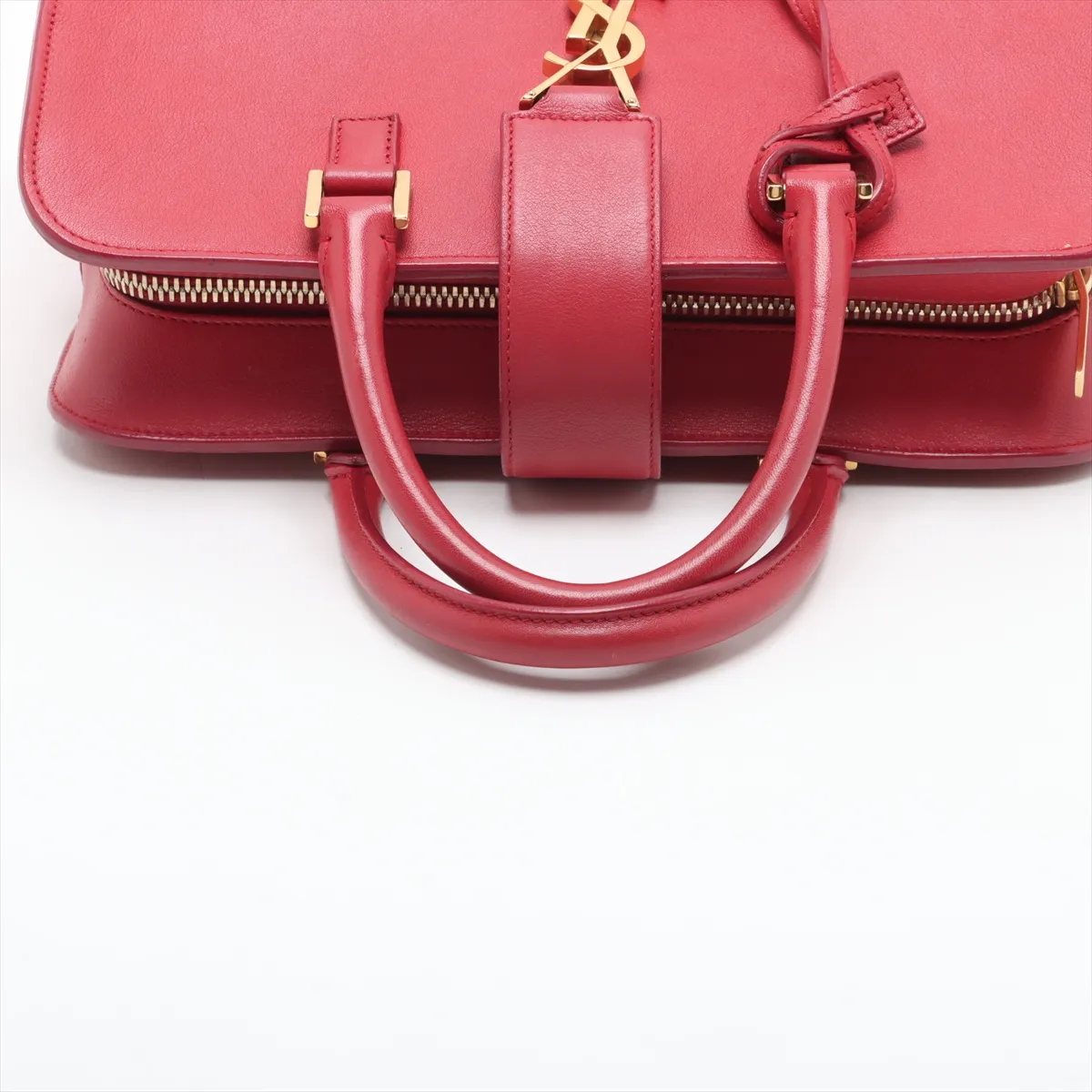 Baby Cabas Leather Handbag, Red, 372087 — view 5