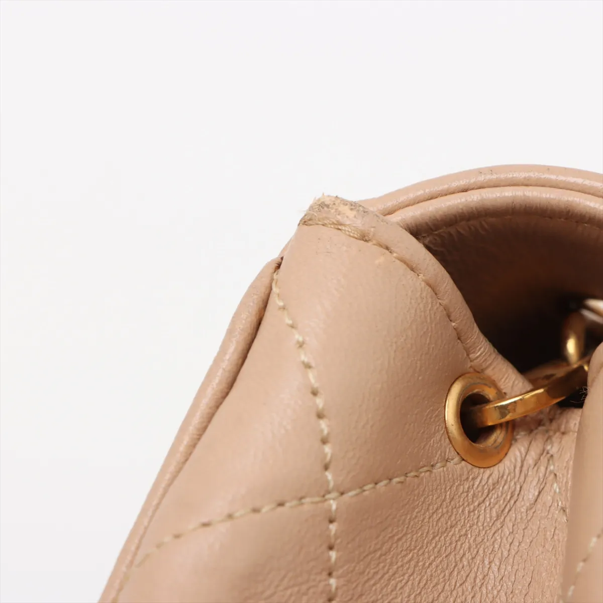 Matelasse Lambskin Single Flap Single Chain Bag Beige Gold Hardware 1697725 No. 1 — view 14