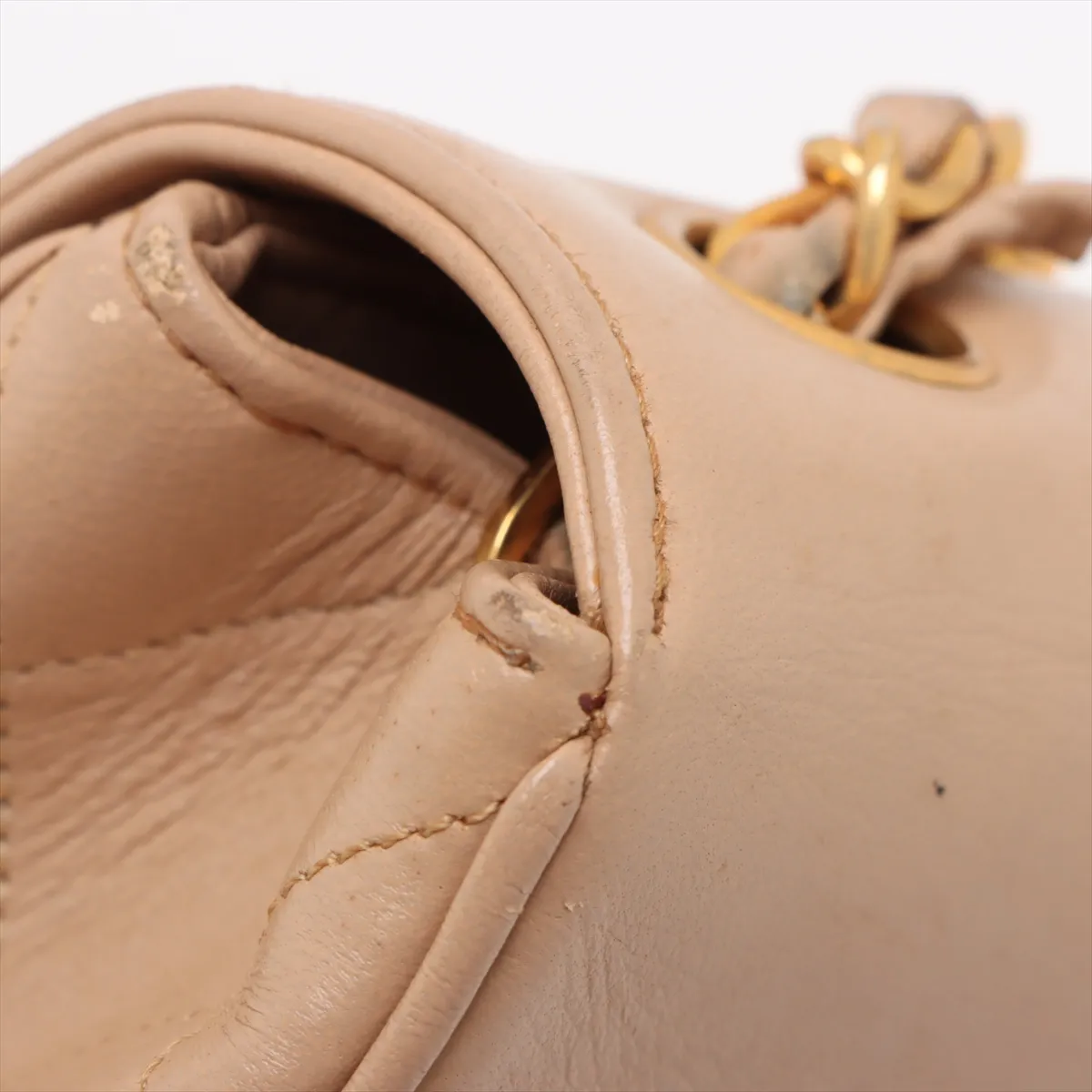 Matelasse Lambskin Single Flap Single Chain Bag Beige Gold Hardware 1697725 No. 1 — view 15