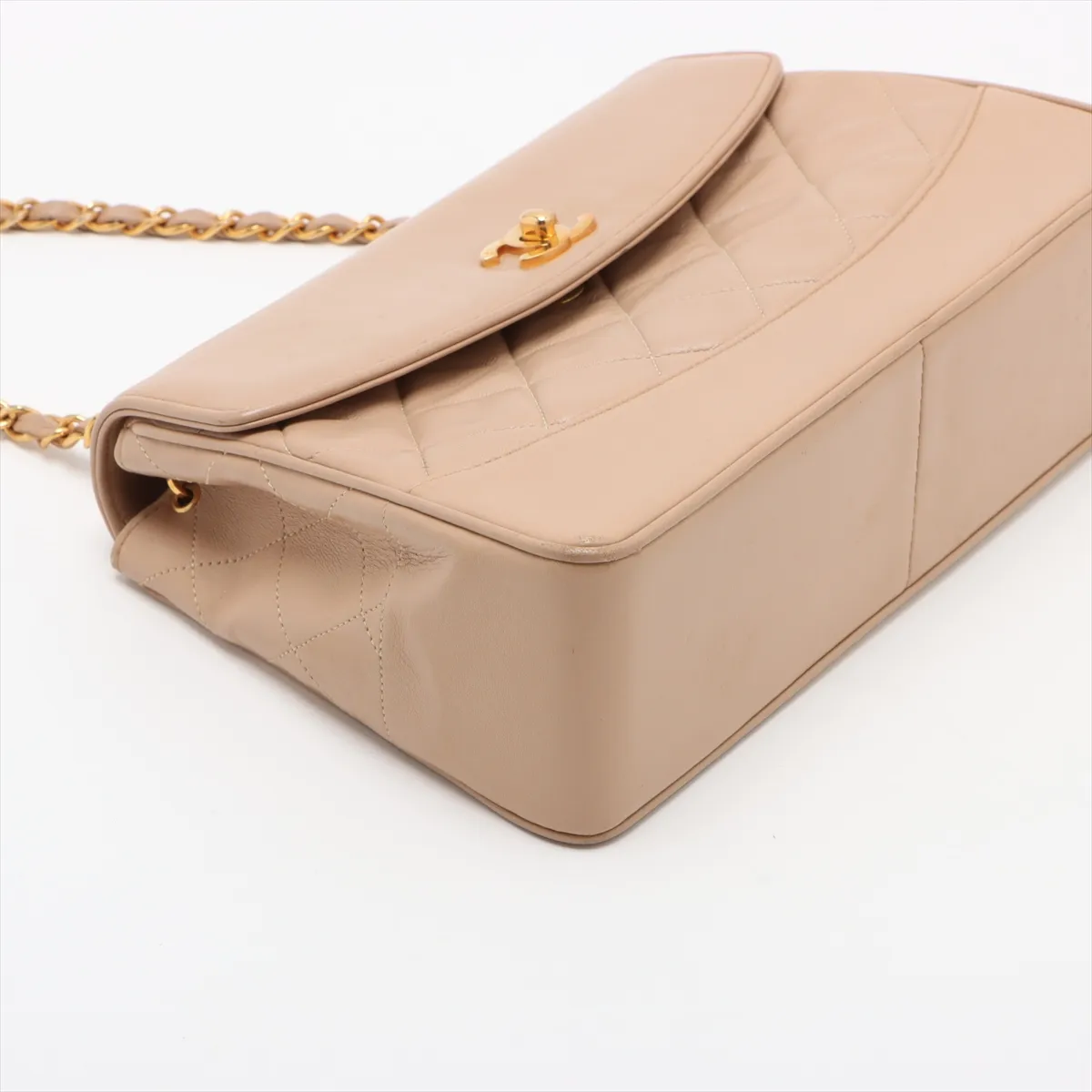 Matelasse Lambskin Single Flap Single Chain Bag Beige Gold Hardware 1697725 No. 1 — view 4