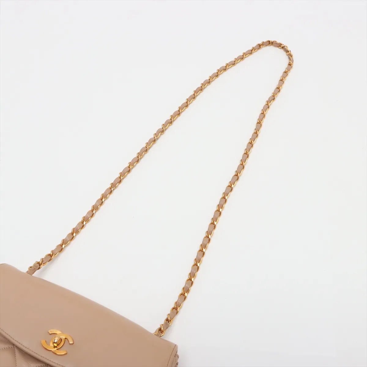 Matelasse Lambskin Single Flap Single Chain Bag Beige Gold Hardware 1697725 No. 1 — view 5