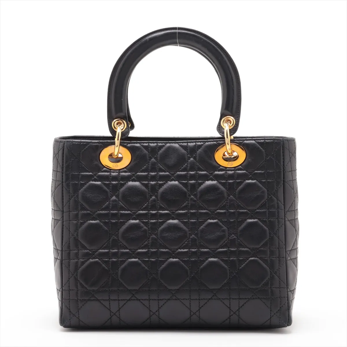 Cannage Lady Dior Leather 2-Way Handbag, Black — view 2