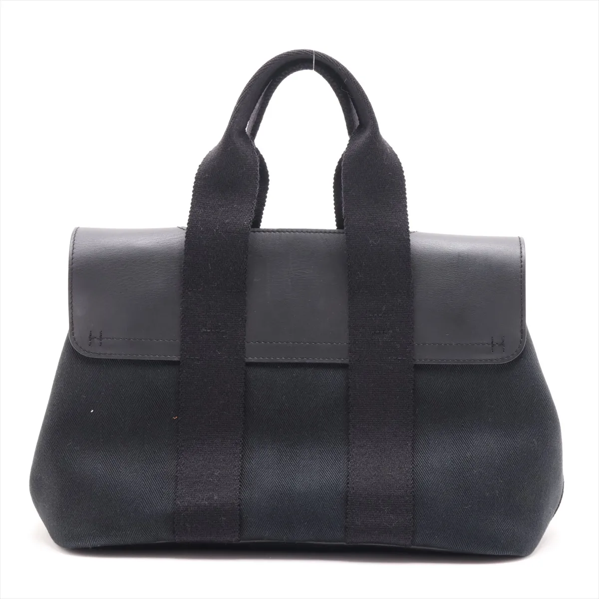 Valparaiso PM Toile Chevron x Leather Black Silver Hardware — view 2