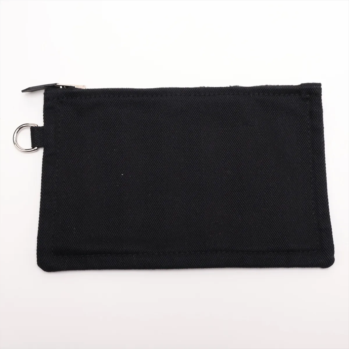 Valparaiso PM Toile Chevron x Leather Black Silver Hardware — view 11