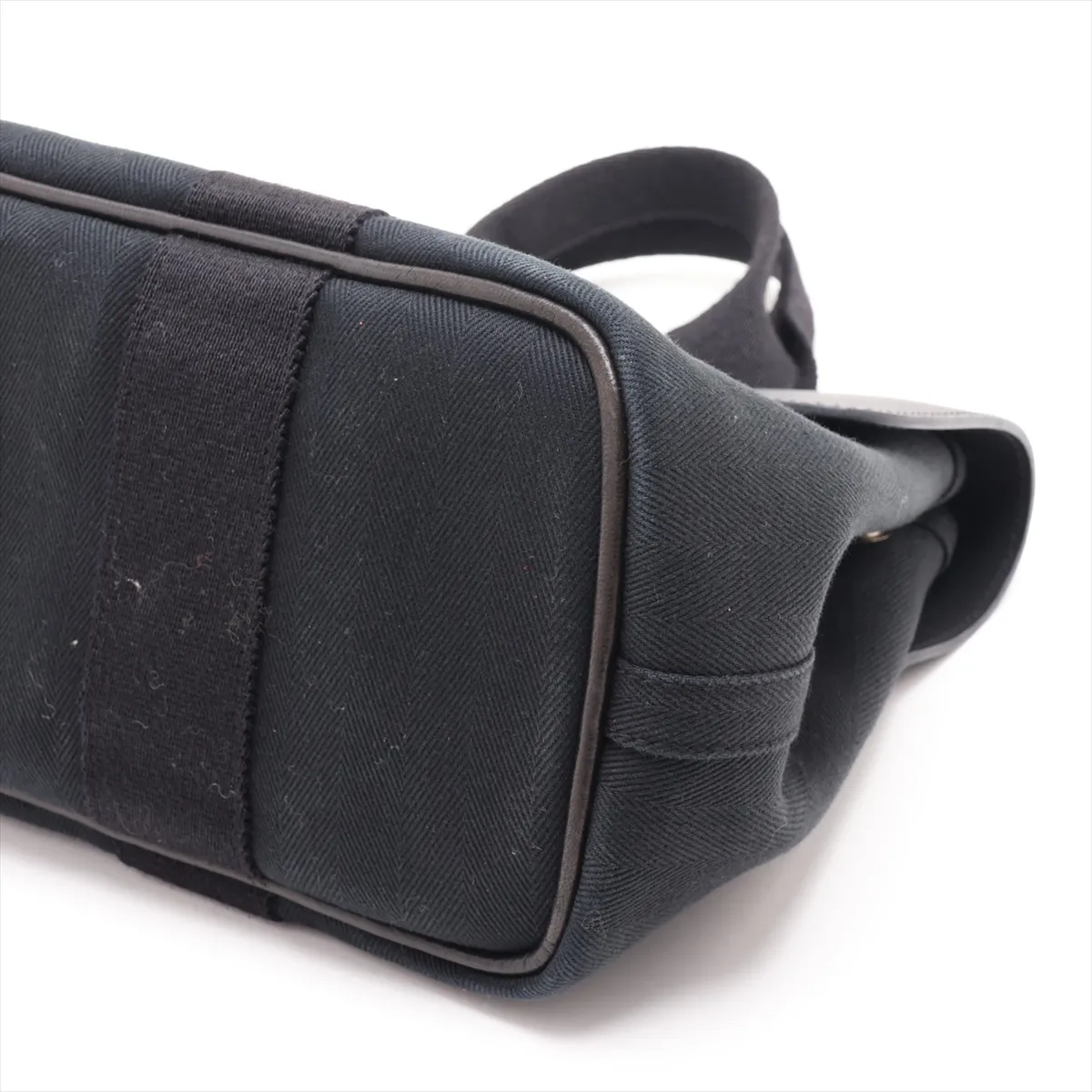 Valparaiso PM Toile Chevron x Leather Black Silver Hardware — view 3