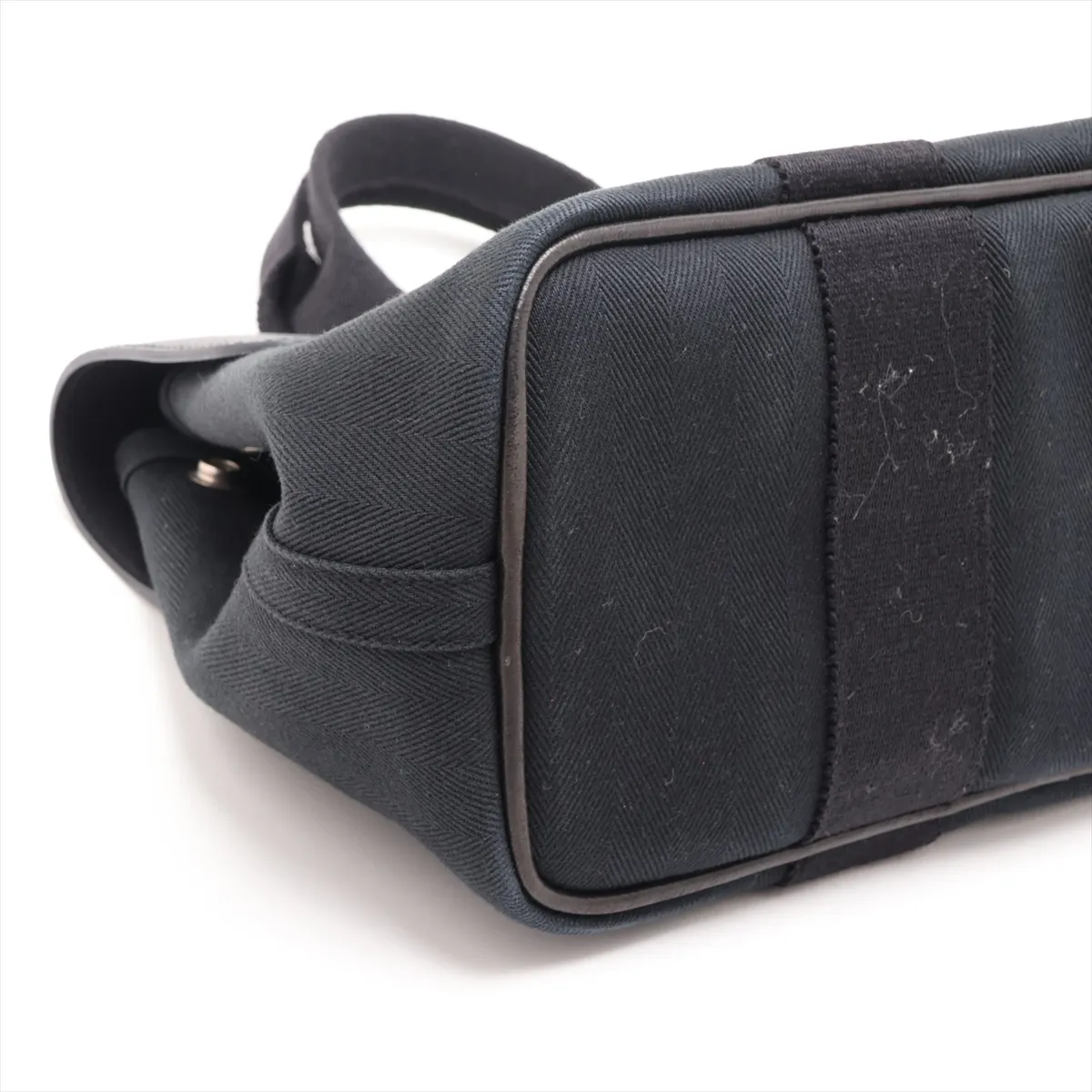 Valparaiso PM Toile Chevron x Leather Black Silver Hardware — view 4