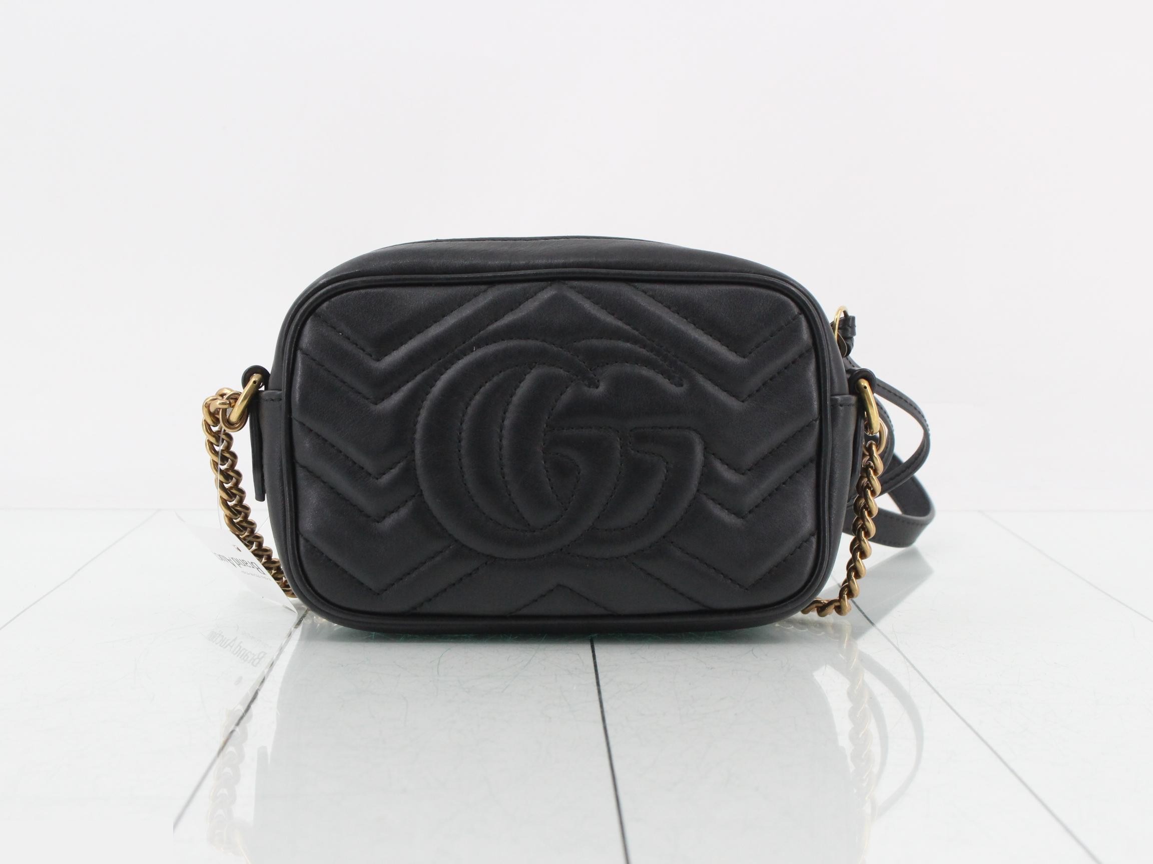 448065 GG Marmont Shoulder Bag, Black — view 2