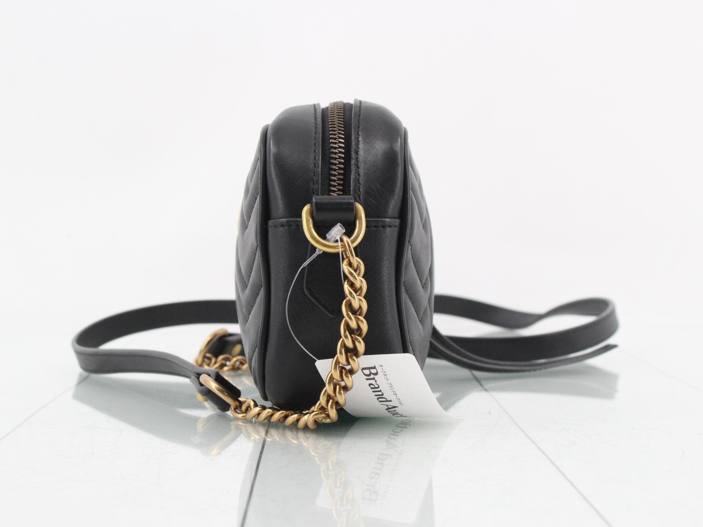448065 GG Marmont Shoulder Bag, Black — view 3