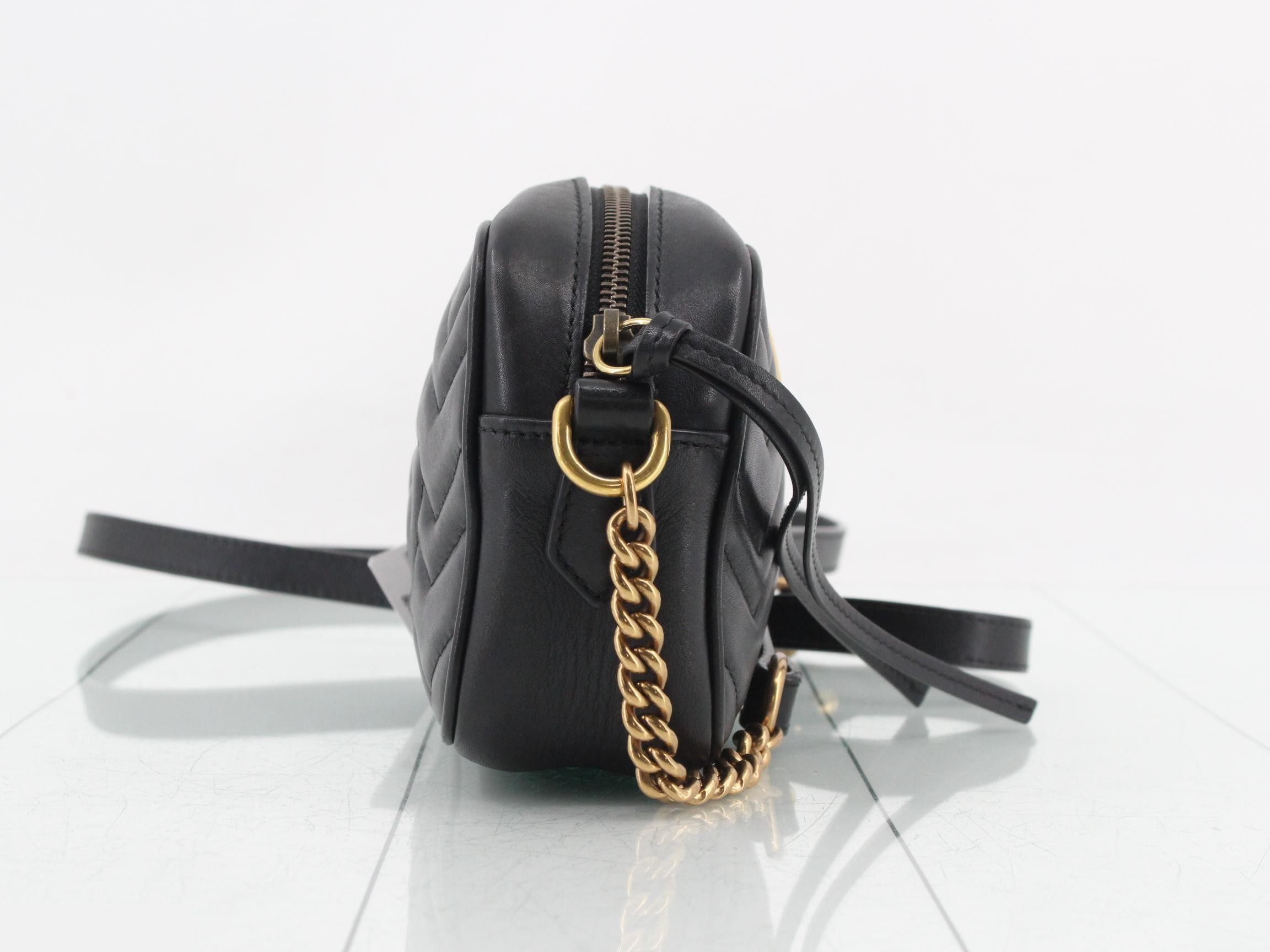 448065 GG Marmont Shoulder Bag, Black — view 4