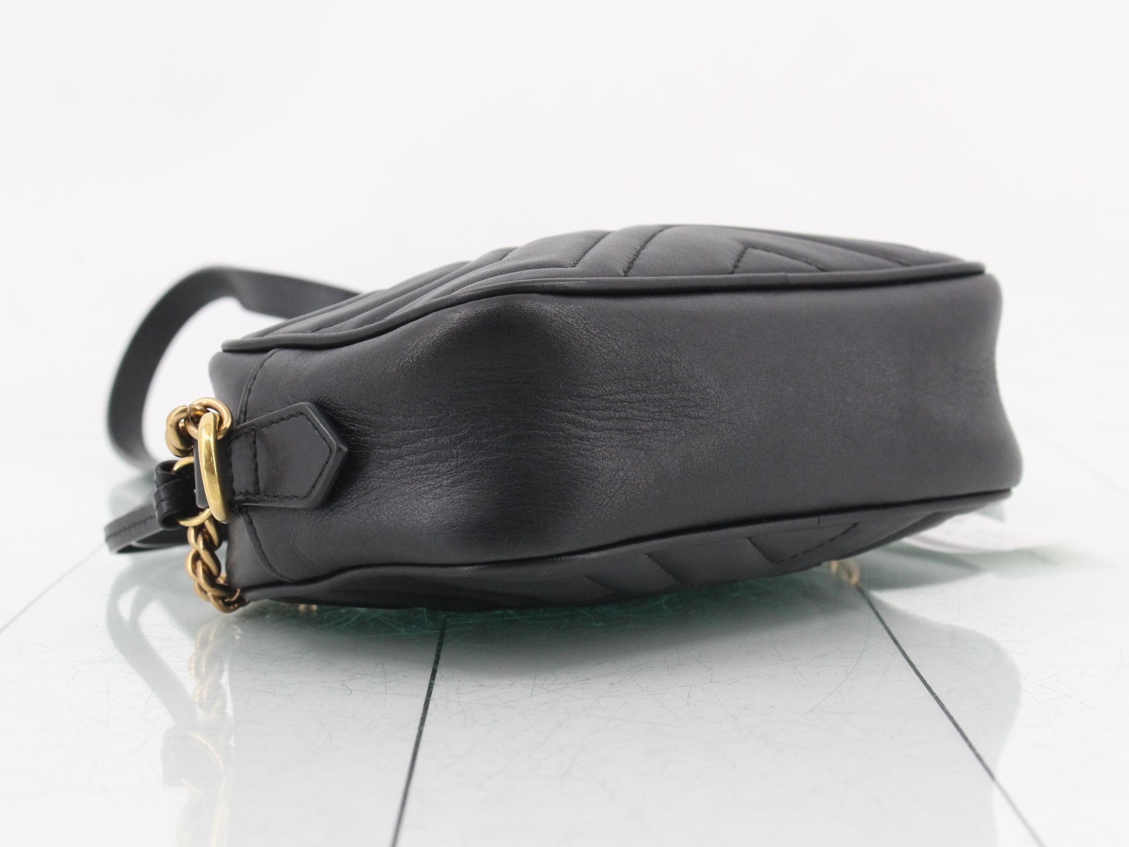 448065 GG Marmont Shoulder Bag, Black — view 5