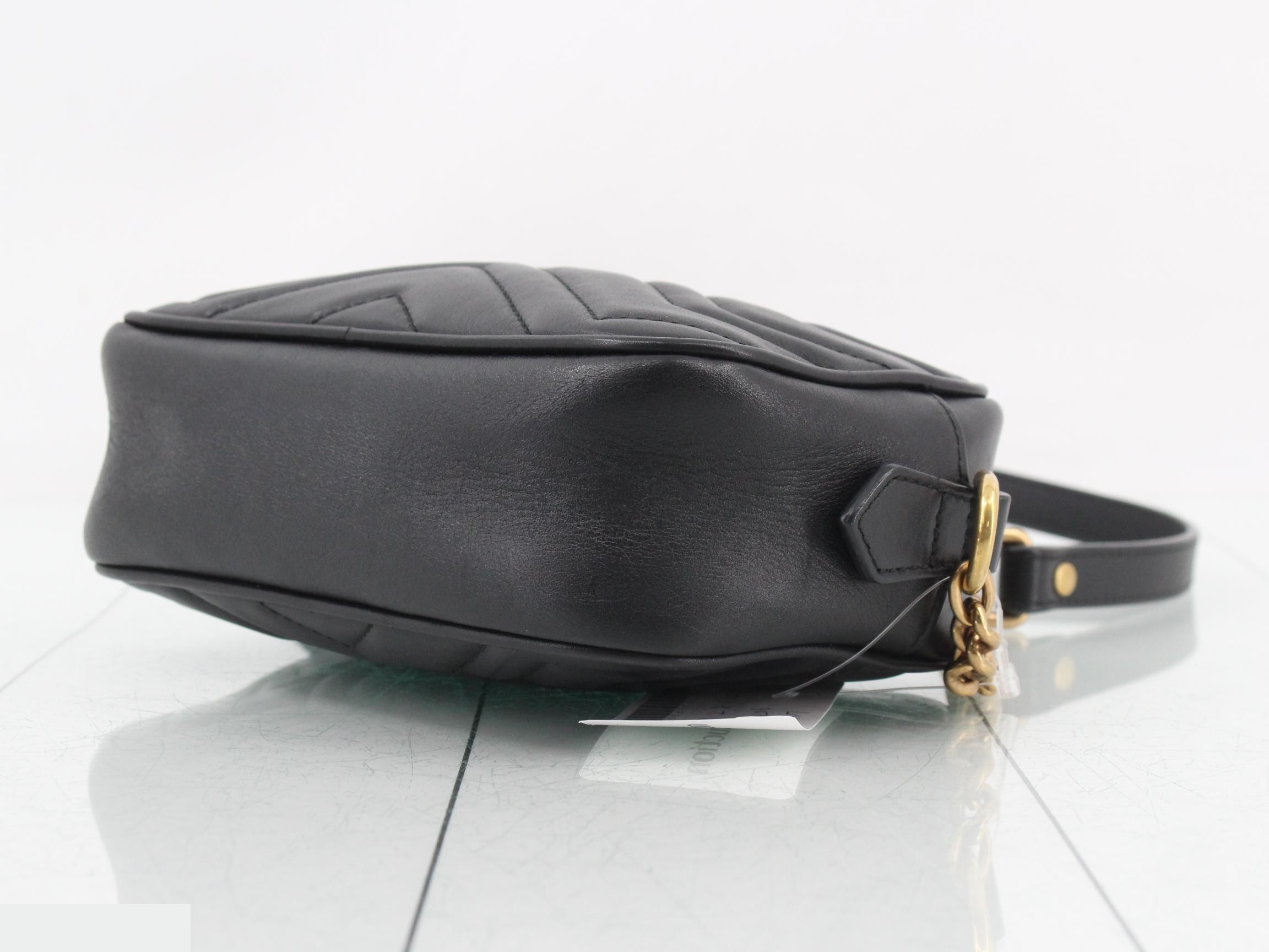 448065 GG Marmont Shoulder Bag, Black — view 6