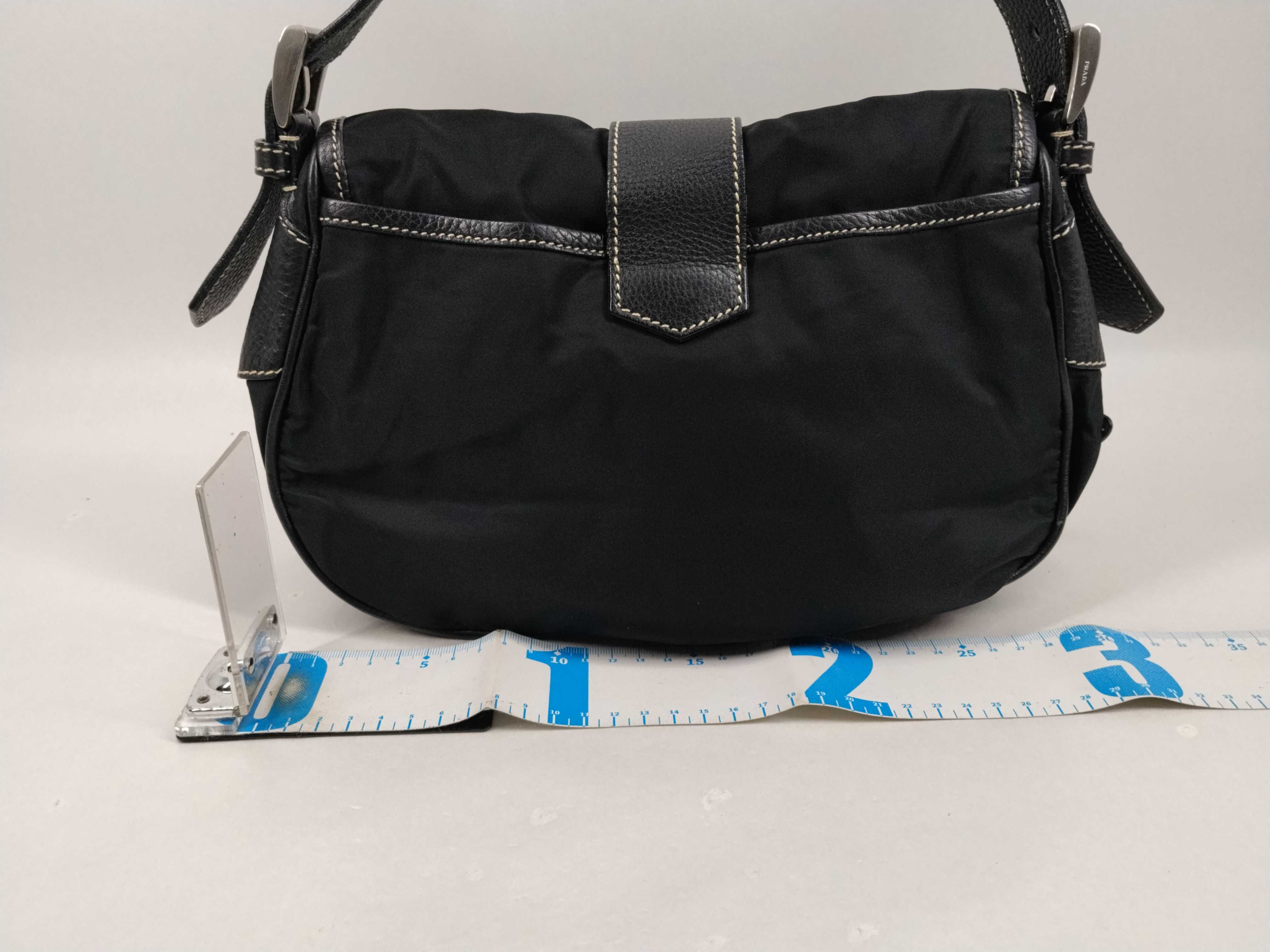 Nylon Prada Nylon Leather One-Shoulder Handbag Shoulder Bag — view 2