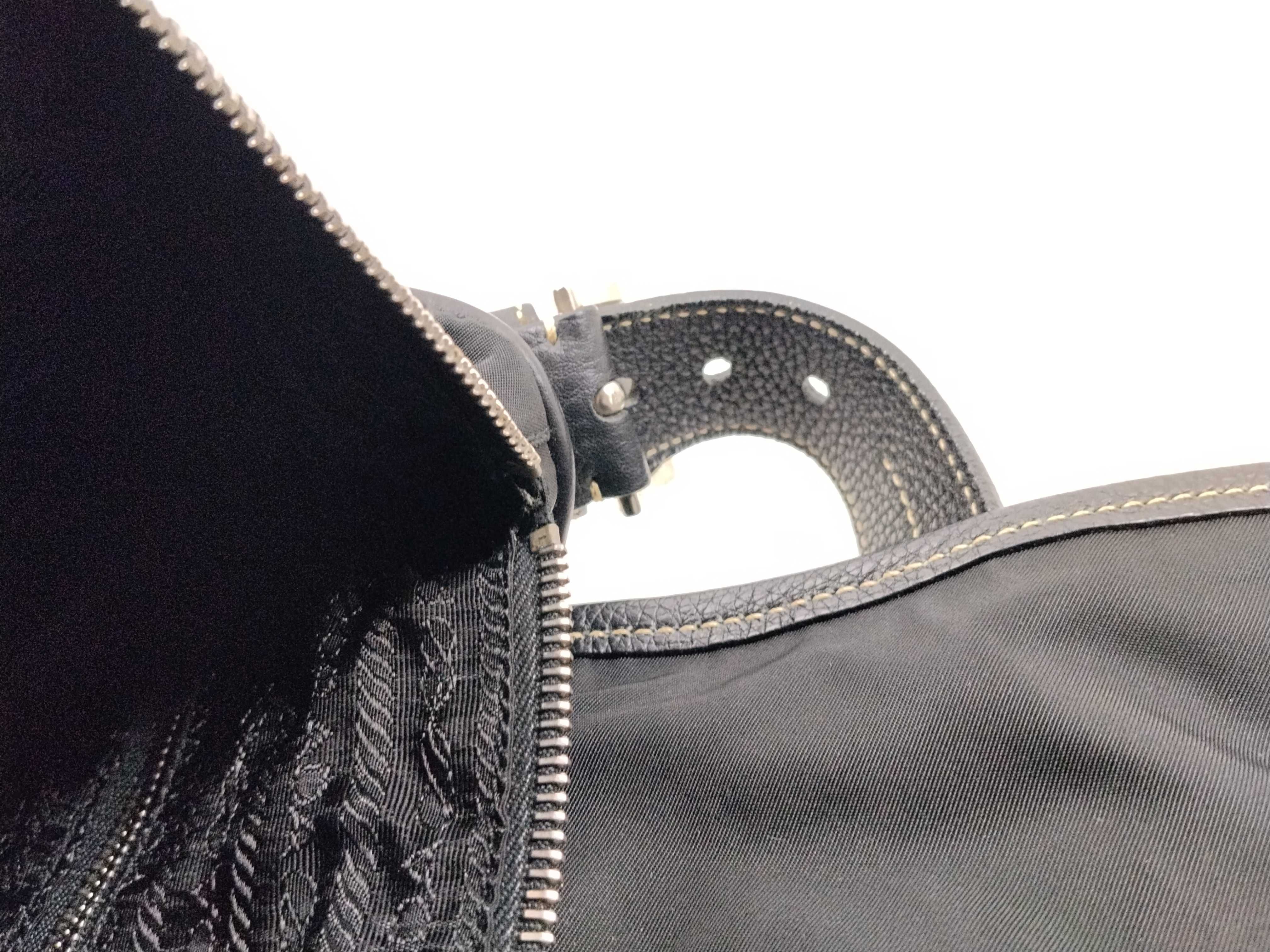 Nylon Prada Nylon Leather One-Shoulder Handbag Shoulder Bag — view 12