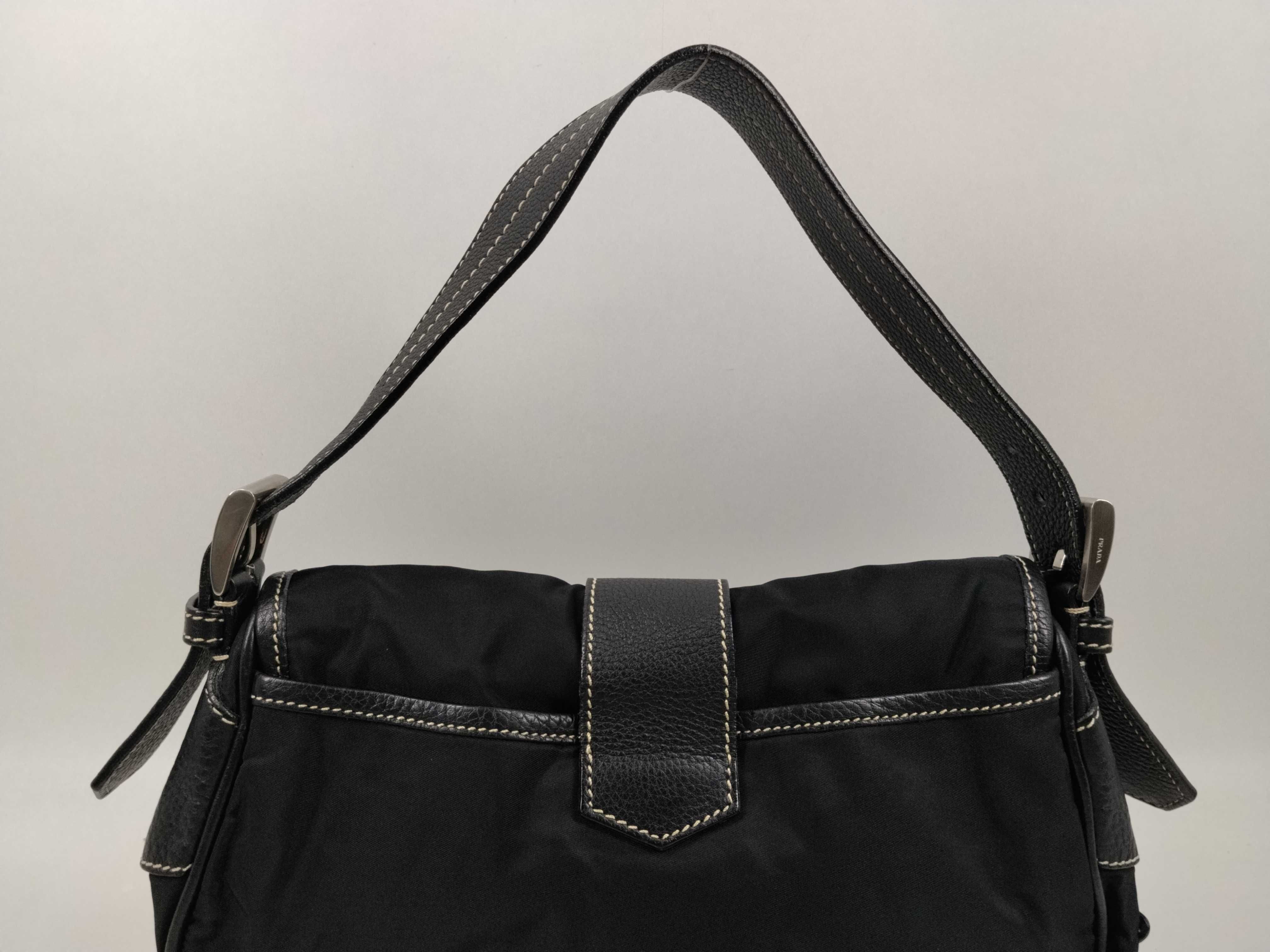 Nylon Prada Nylon Leather One-Shoulder Handbag Shoulder Bag — view 4
