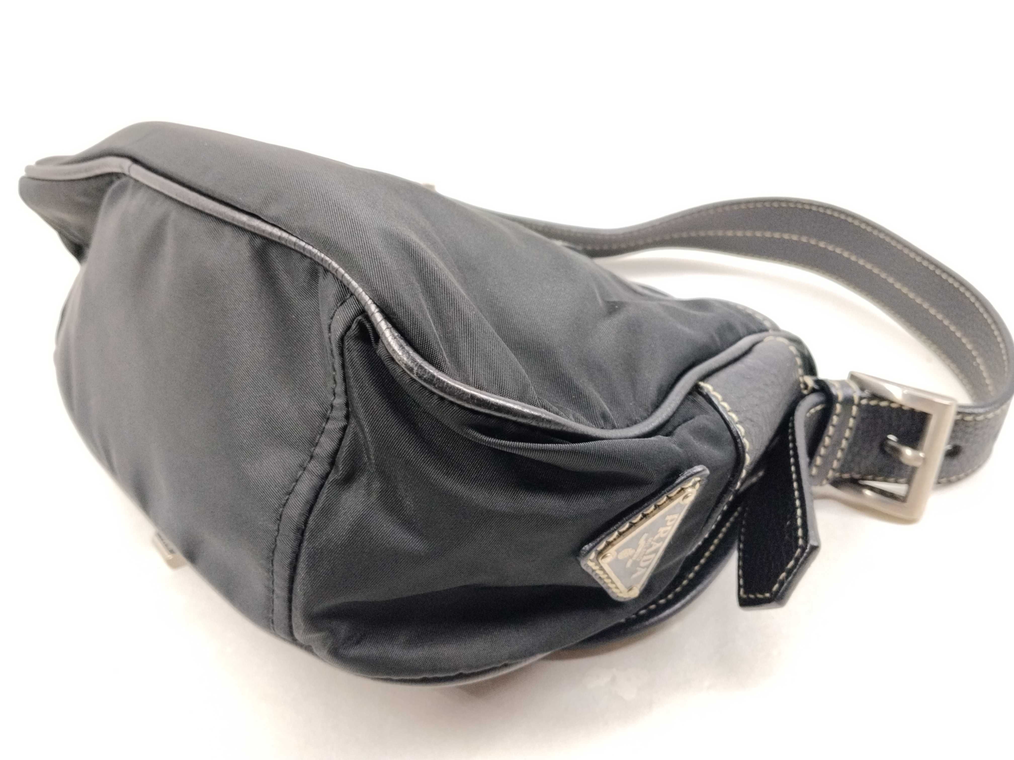 Nylon Prada Nylon Leather One-Shoulder Handbag Shoulder Bag — view 6