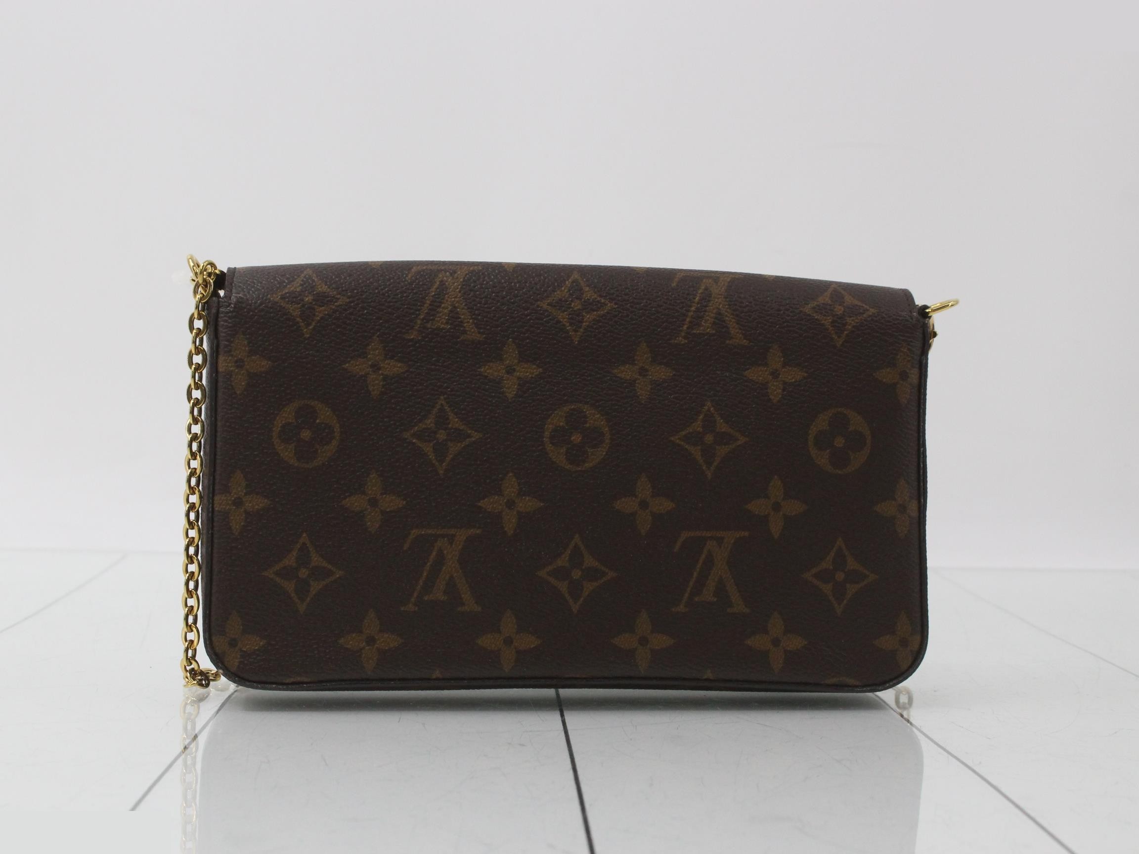 Monogram Pochette Felicie Fuchsia Shoulder Bag with Pouch — view 2